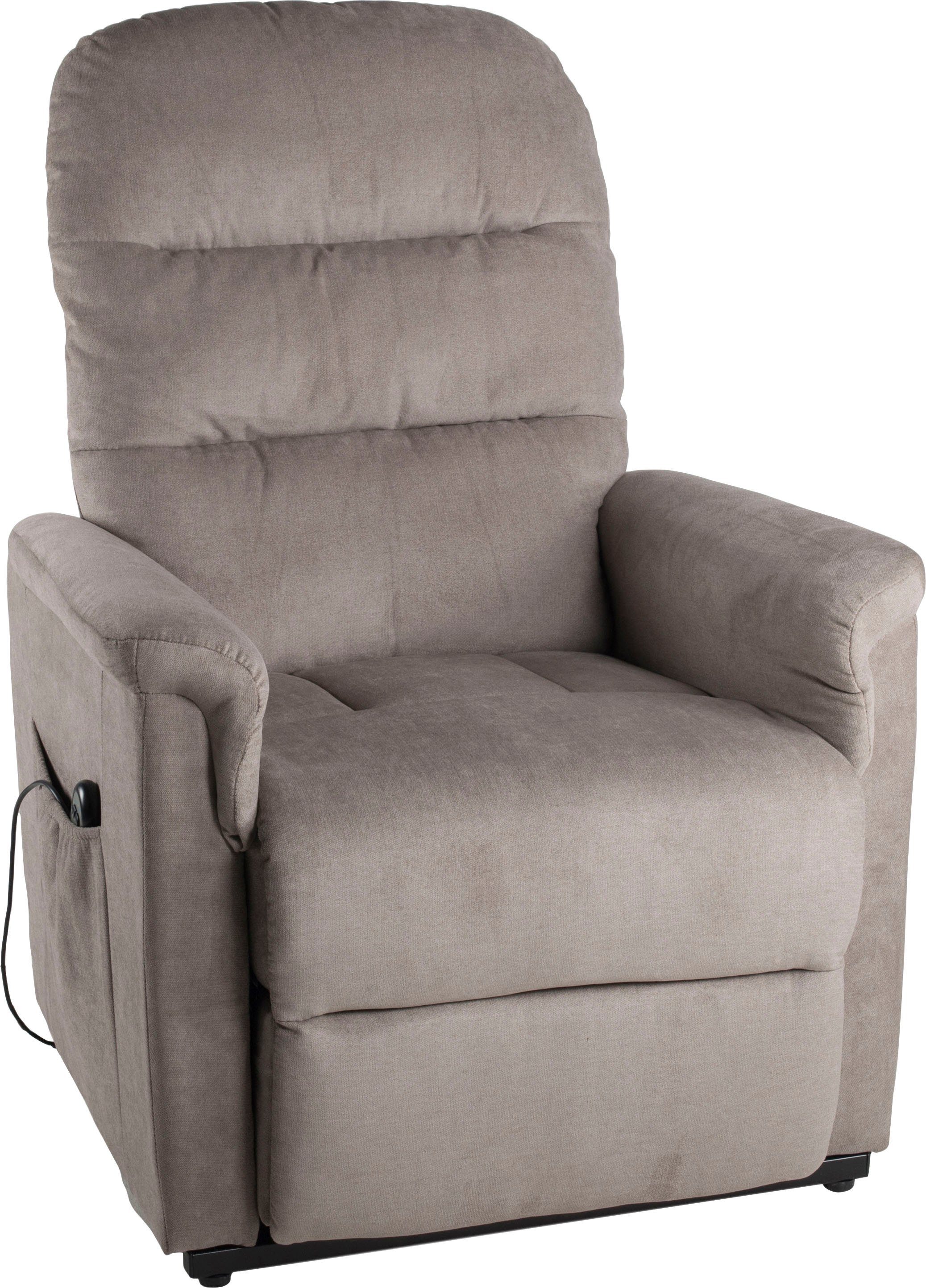 Duo Collection TV-Sessel Whitehorse XXL bis 150 kg belastbar, mit elektrischer Aufstehhilfe, Relaxfunktion und Taschenfederkern mit Stahlwellenunterfederung grau