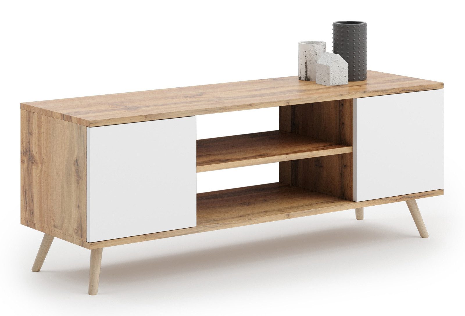 Raumhirsch Furniture Lowboard Focus, Stehendes Fernsehregal für das Wohnzimmer (Fernsehkommode, TV Schrank, TV Board stehend), Elegant & Funktional