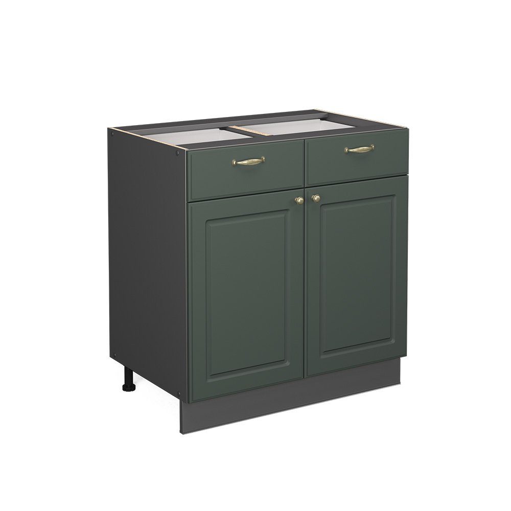 Vicco Unterschrank Fame-Line, Grün-Gold Landhaus/Anthrazit, 80 cm ohne Arbeitsplatte (1-St)