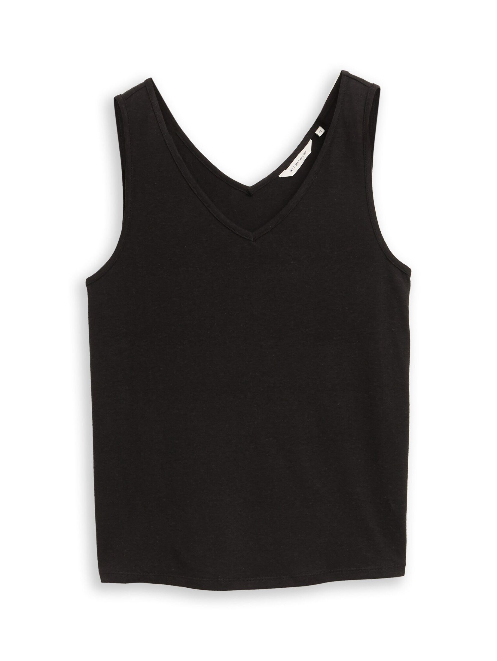 TOM TAILOR Trägertop T-Shirt Top mit Leinenanteil