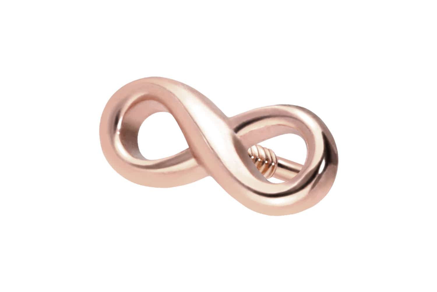 Piercing-Set 14 Karat Gold Schraubaufsatz mit Außengewinde UNENDLICHKEIT