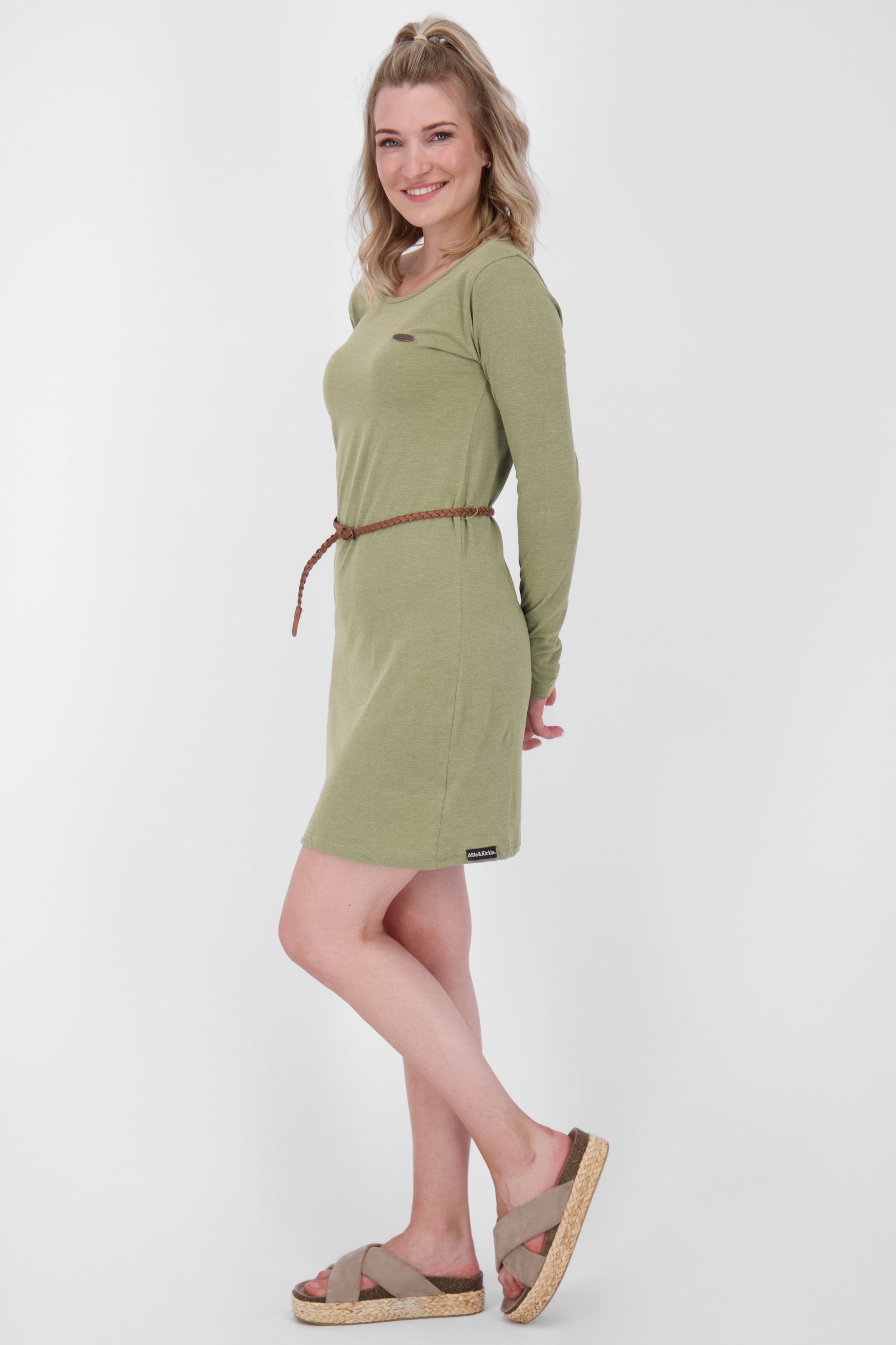 Dress Blusenkleid Damen Longsleeve Kickin A melange Alife & dust EllinAK Sommerkleid, Kleid