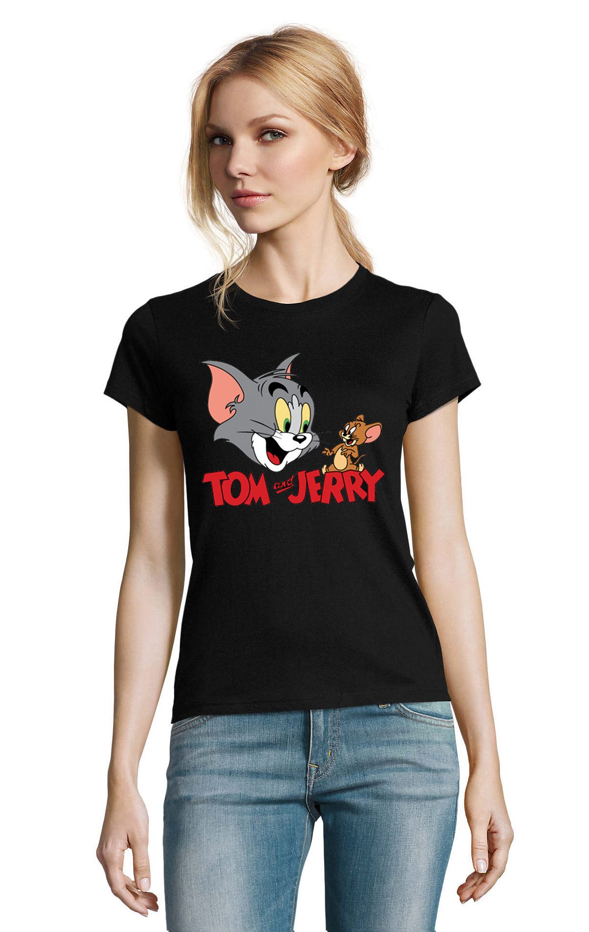 Blondie & Brownie T-Shirt Damen Fun Fan Tom Jerry Katze Maús Cartoon Comic in vielen Farben