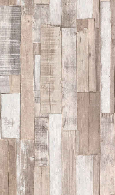 Rasch Papiertapete Selection, glatt, Holz, gemustert, (1 St)