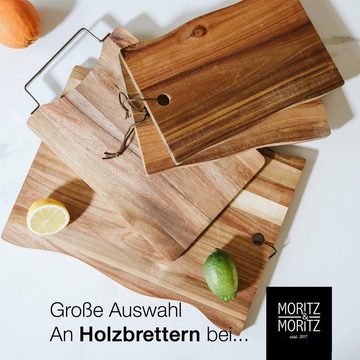 Moritz & Moritz Schneidebrett 2x Schneidebrett Holz, Akazienholz, (2er Set, 2-St), Schneidebrettchen zum Anrichten und Servieren