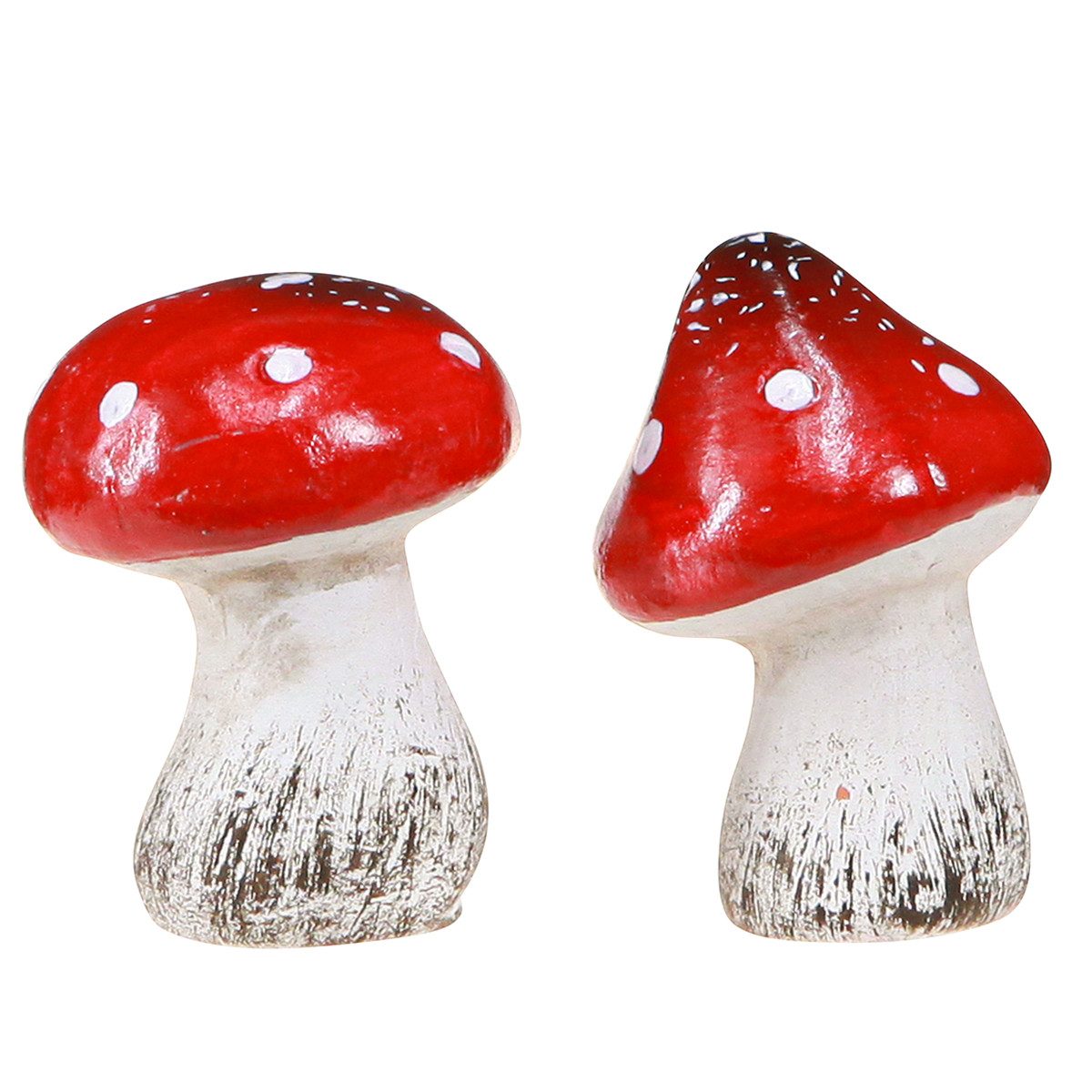 Florists Products Streudeko Deko Pilze Fliegenpilze Keramik Rot Weiß Tischdeko, 6 Stück