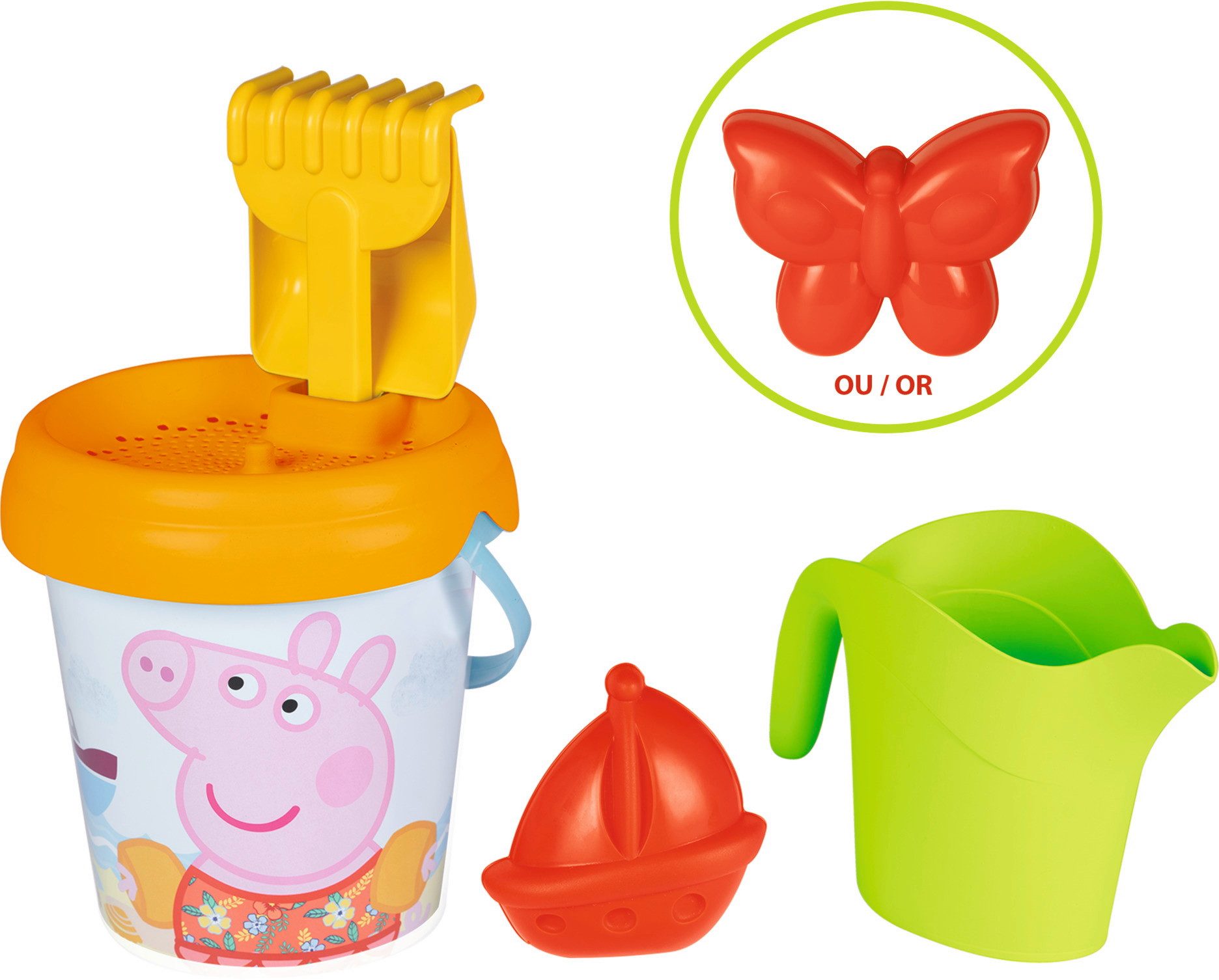 Sandform-Set Outdoor Spielzeug Eimergarnitur und Gießkanne Disney Peppa 7600862189