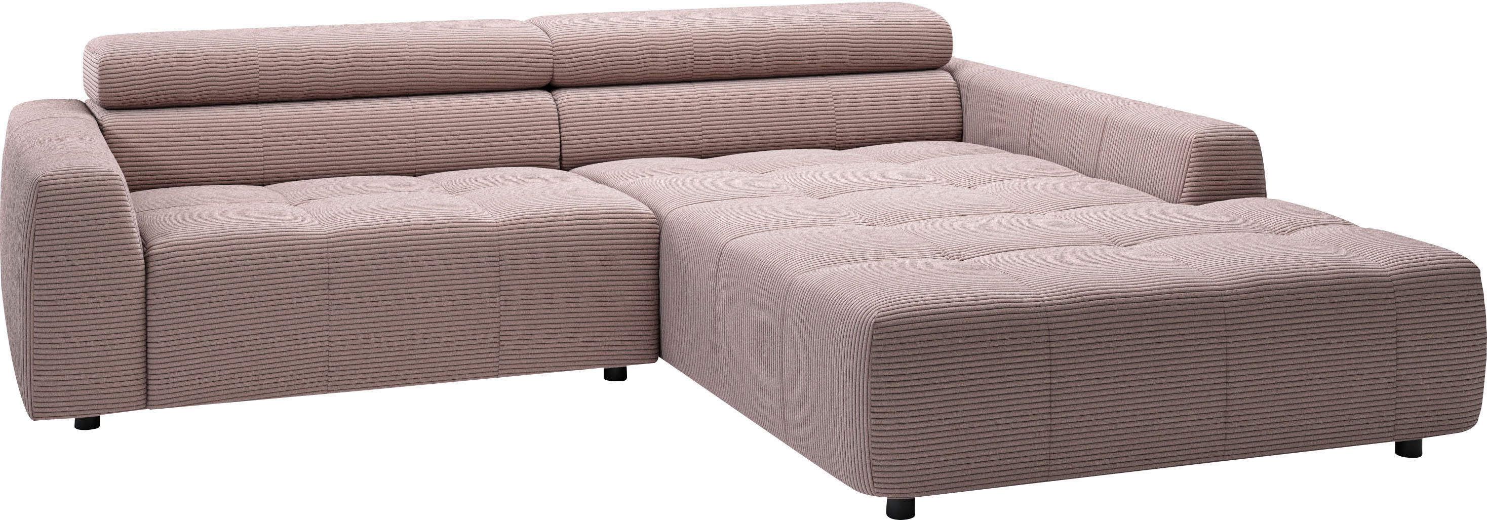 3C Candy Ecksofa Denver auch mit Cord- und Easy care-Bezug, Kopfteilverstellung L-Form, wahlweise. mit motorischer Sitztiefenverstellung – Bild 3 von 5