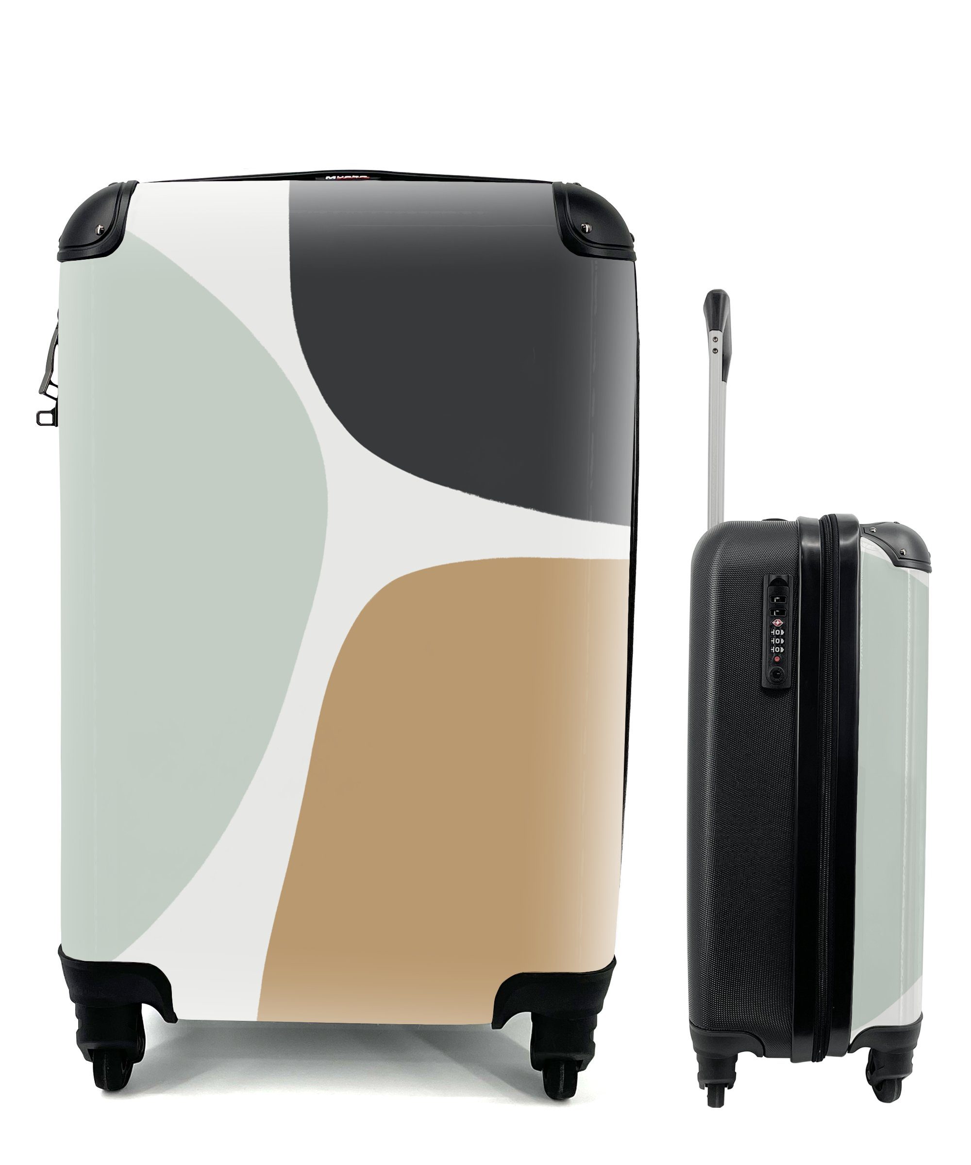 MuchoWow Handgepäckkoffer Pastell - Minimalismus - Gestaltung, 4 Rollen, Reisetasche mit rollen, Handgepäck für Ferien, Trolley, Reisekoffer