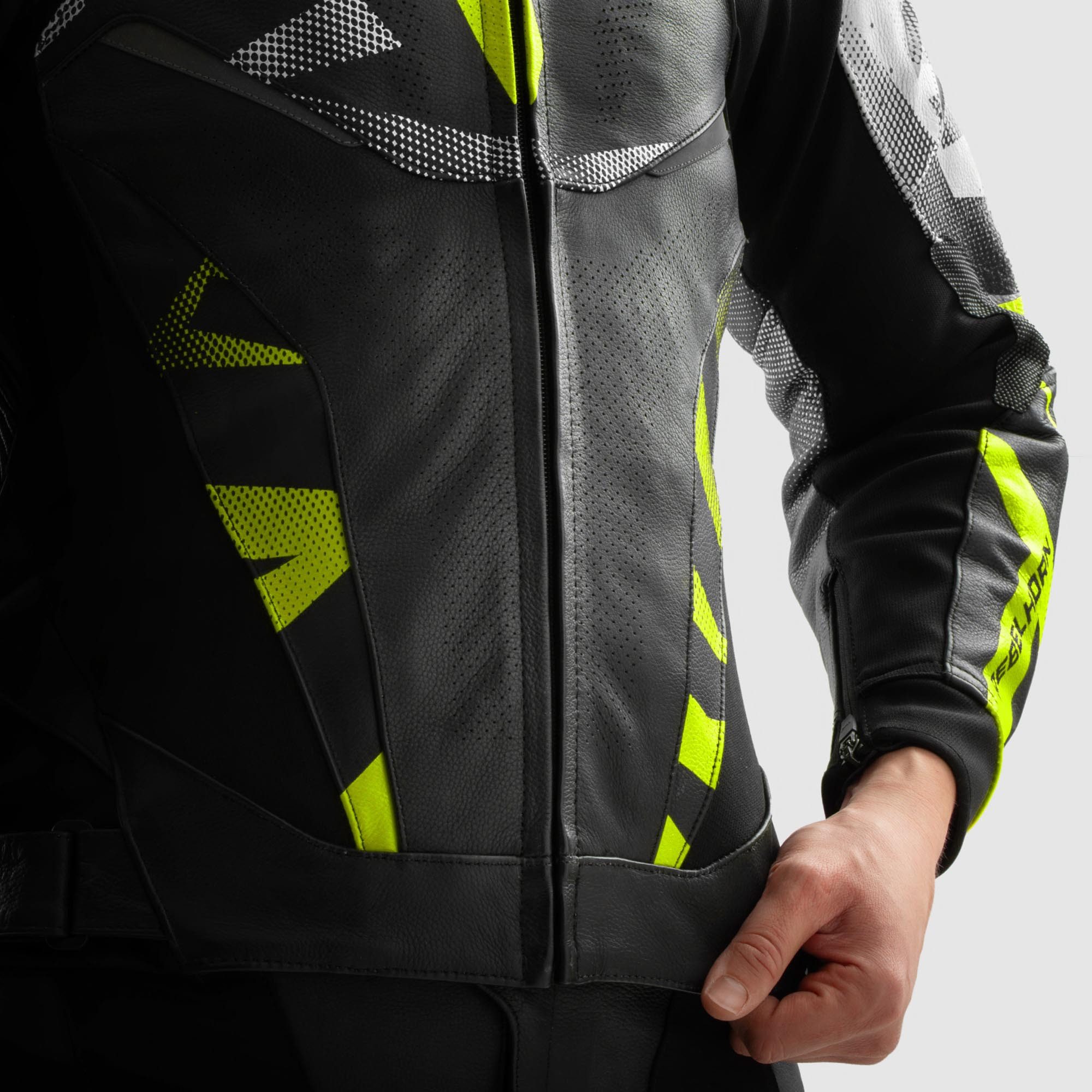 Rebelhorn Motorradjacke Inferno Motorrad Lederjacke Rückenprotektor enthalten,Verbindungsreißverschluss,Ellenbogenpro
