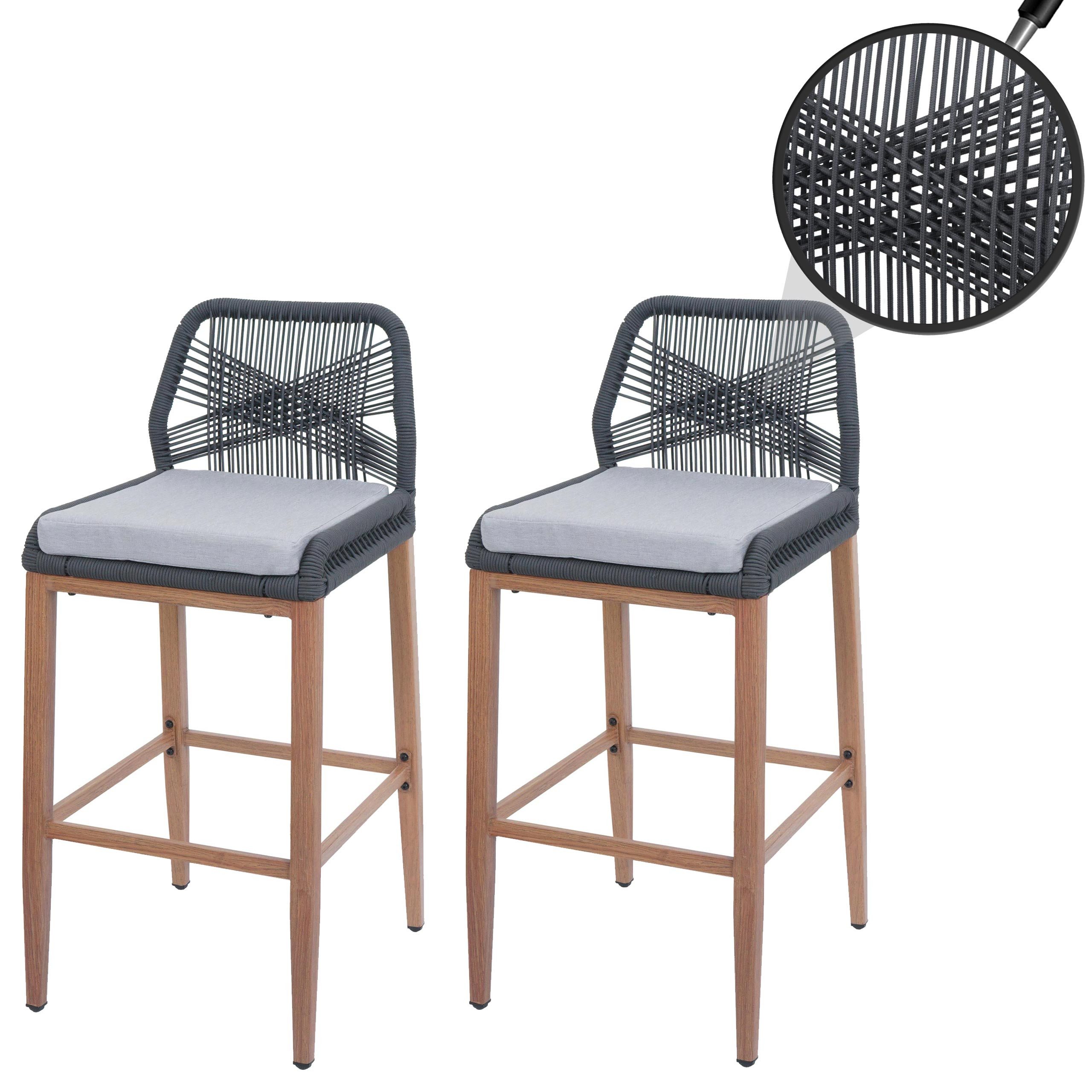 MCW Barhocker MCW-O21 (2 St), Mit Fußstütze, Inklusive Sitzkissen, Verstellbare Fußbodenschoner