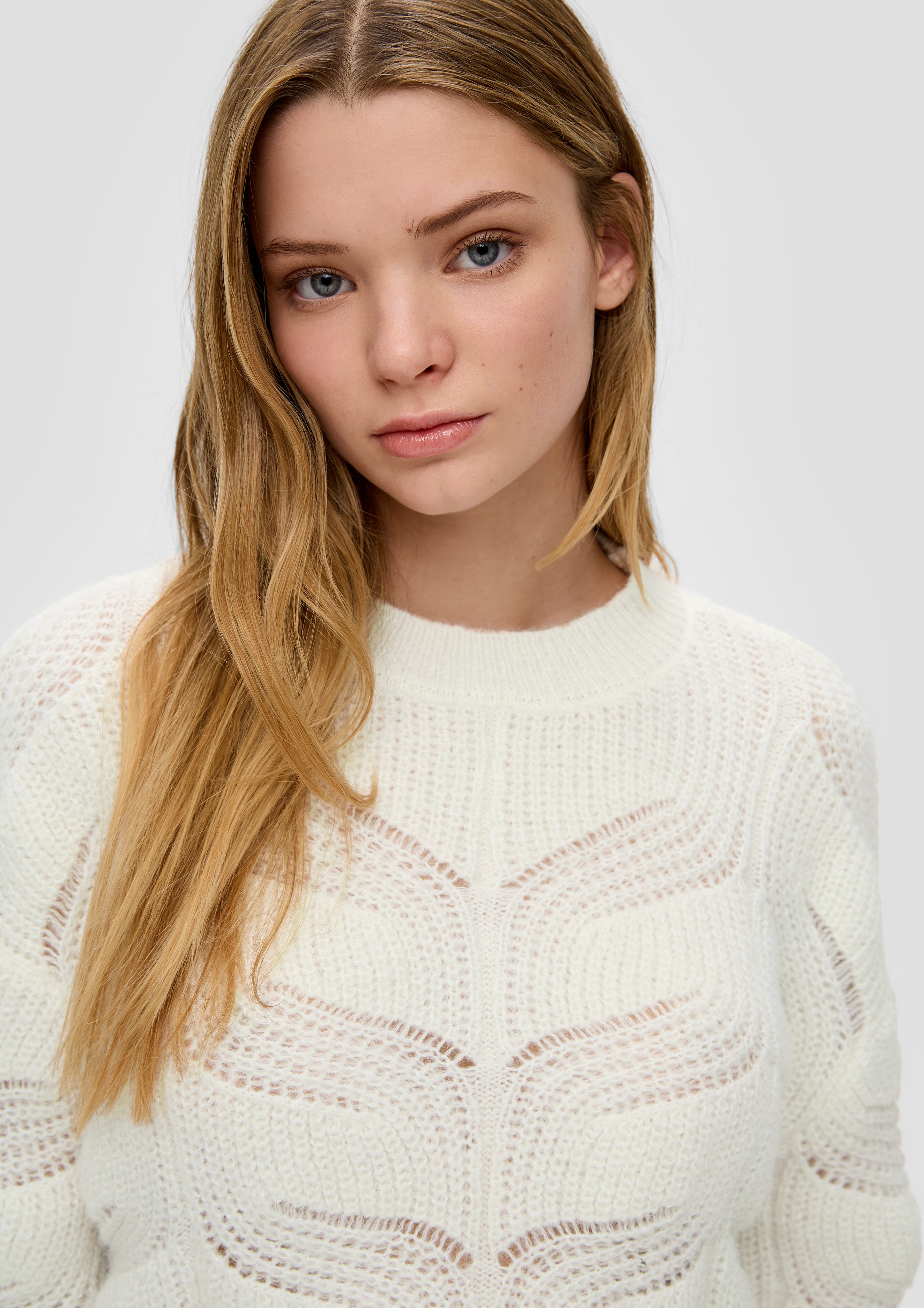 QS Strickpullover Strickpullover mit Zopfmuster günstig online kaufen