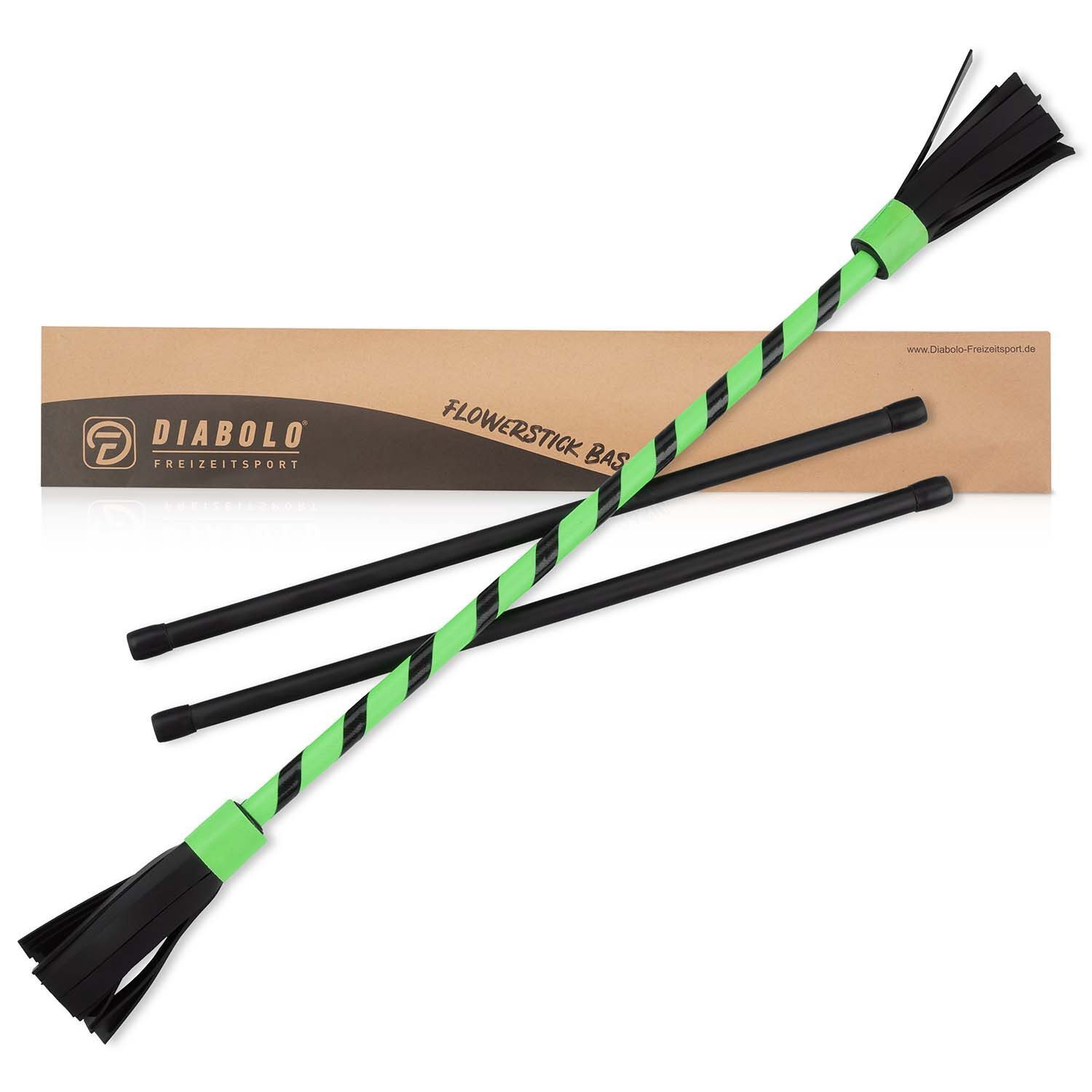Diabolo Freizeitsport Spiel Flowerstick 59cm - Jonglage Set für Anfänger, Jonglage, Grüner Devil Stick Spielzeug ab 5 Jahren - Balance Training Kinder