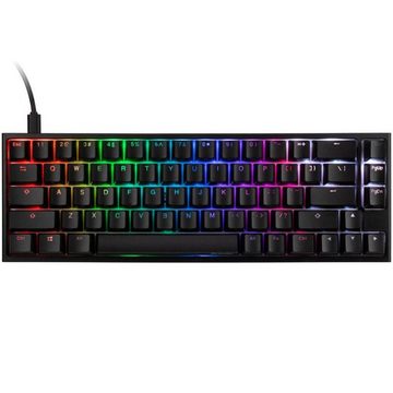 Ducky ONE 2 SF Gaming-Tastatur (MX-Brown, mechanisch, RGB-LED, US-Layout, TKL-Mini, PBT Kappen, schwarz)