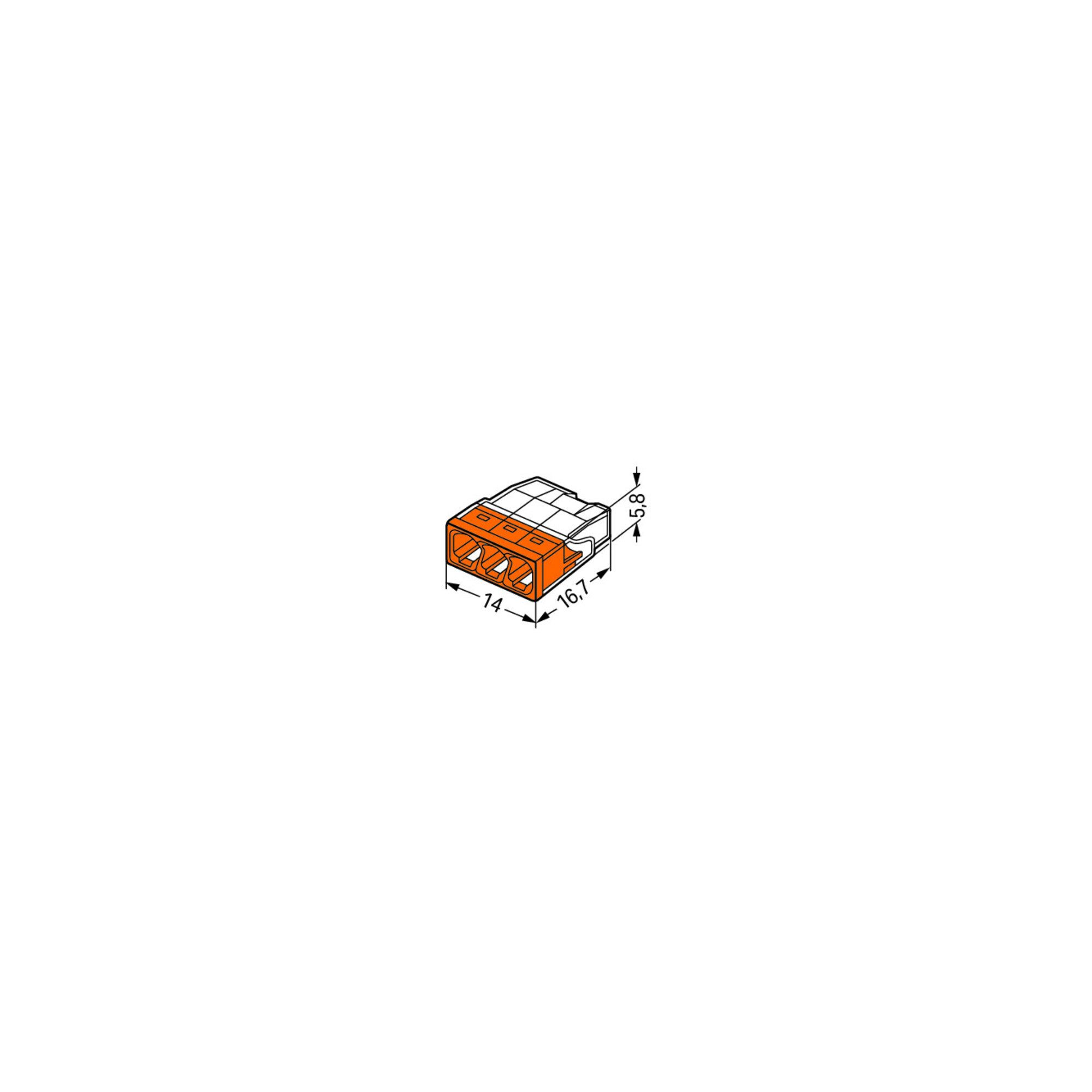 WAGO Koax-Kabelverbinder WAGO GmbH& Co. KG Verbindungsdosenklemme 3x 0.5-2.5 orange 2273-203 10