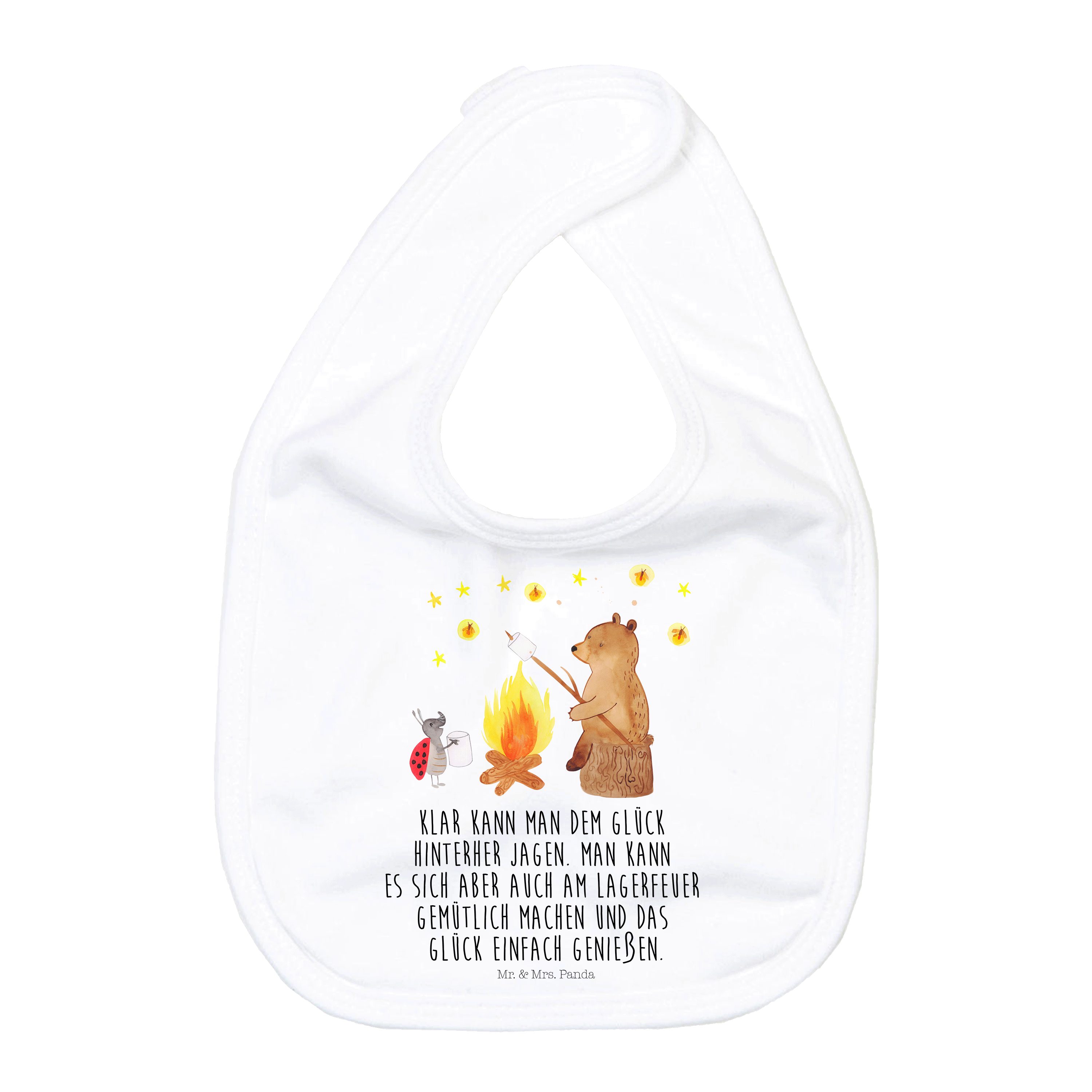 Tragetuch Bär & Marienkäfer Lagerfeuer - Weiß - Geschenk, Babyausstattung, Spuc