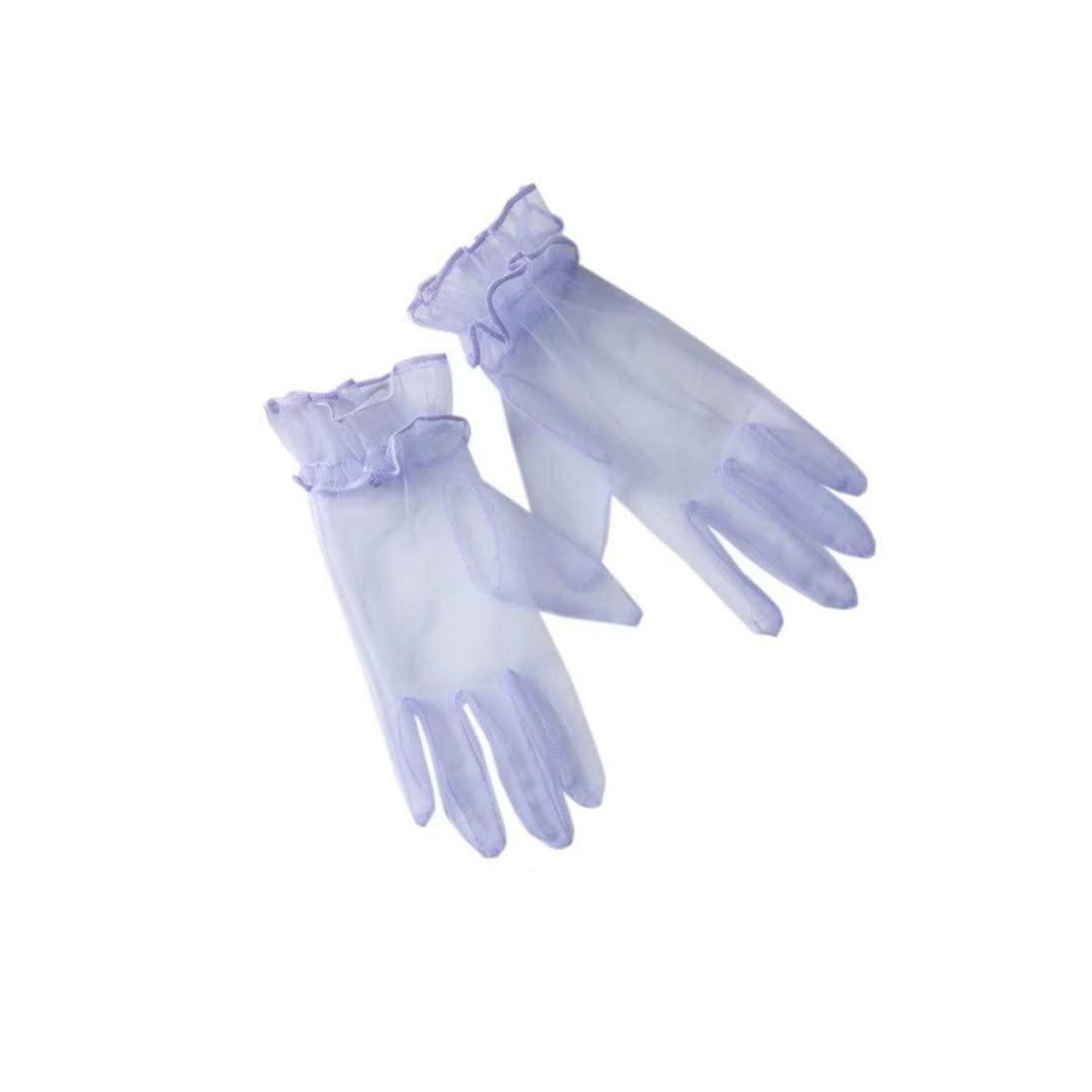 LuxusKollektion Abendhandschuhe Tüll Handschuhe Lavendel Kurz (1-St)