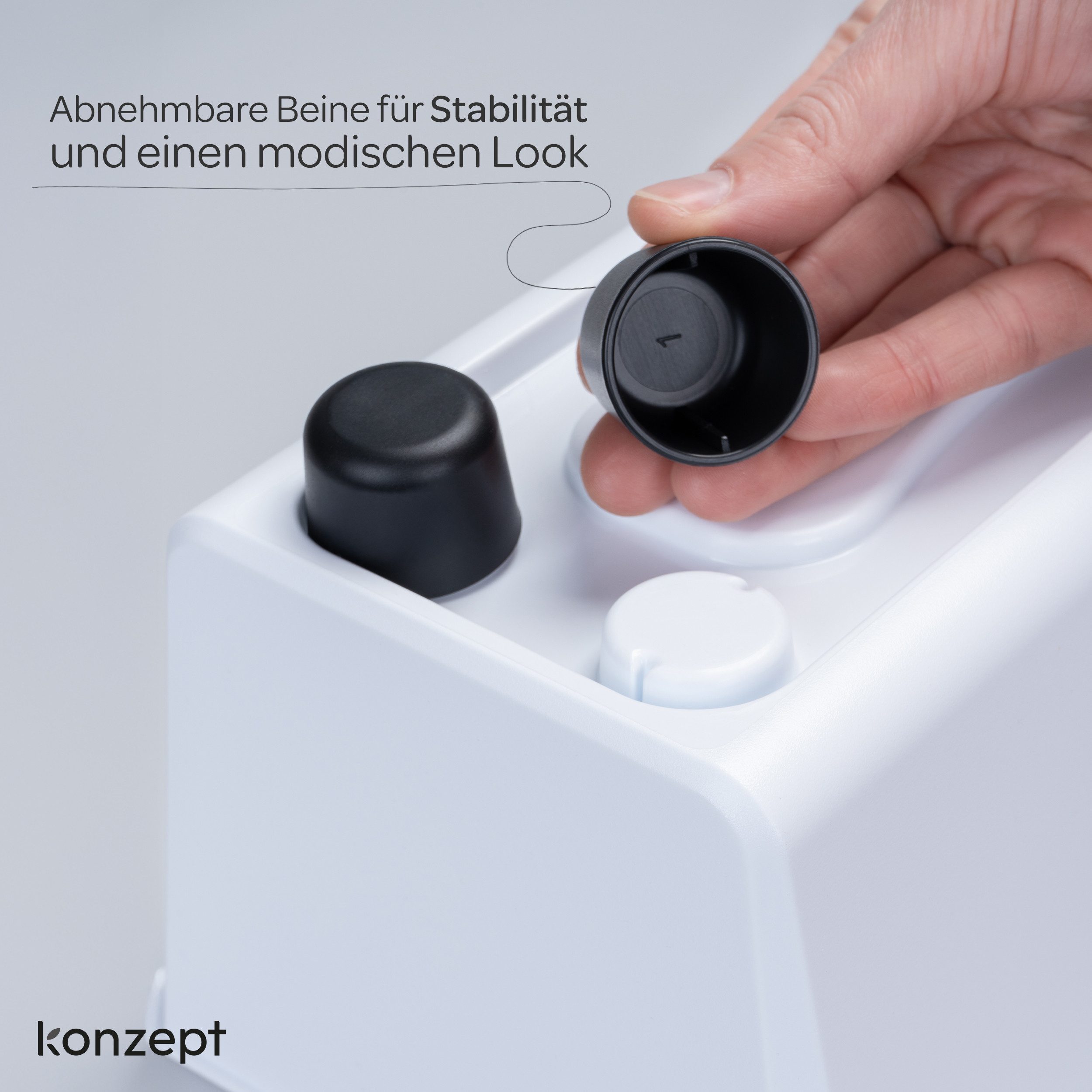 KONZEPT Blumenkasten Blumentöpfe mit Füßen, rechteckig – kleine Blumenkästen 4,2 L (1 St), 284x168x173 mm, ideal für Fensterbank & Zimmerpflanzen – Bild 5 von 5