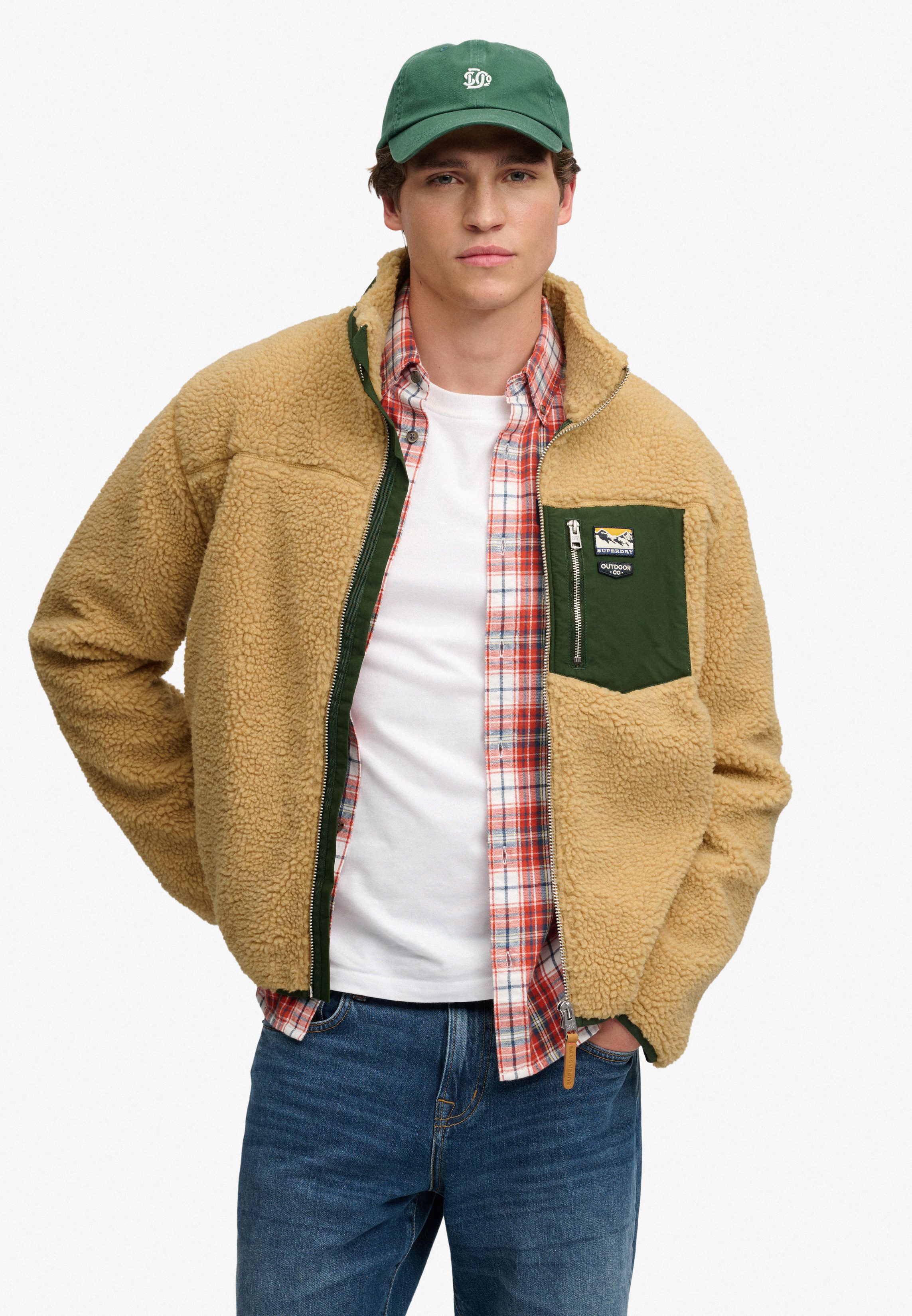 Superdry Sweatjacke MOUNTAIN FULL ZIP FLEECE Relaxed Fit, mit Reißverschluss, aus Fleece