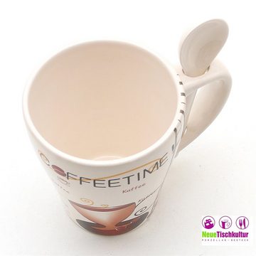 Neuetischkultur Tasse Kaffeebecher mit Löffel, Coffeetime Dolomite, Keramik