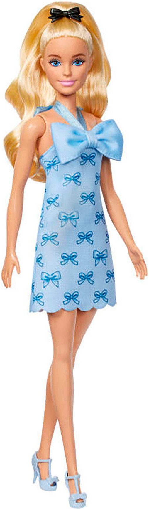 Barbie Anziehpuppe Fashionista Puppe mit blauer Schleife günstig online kaufen