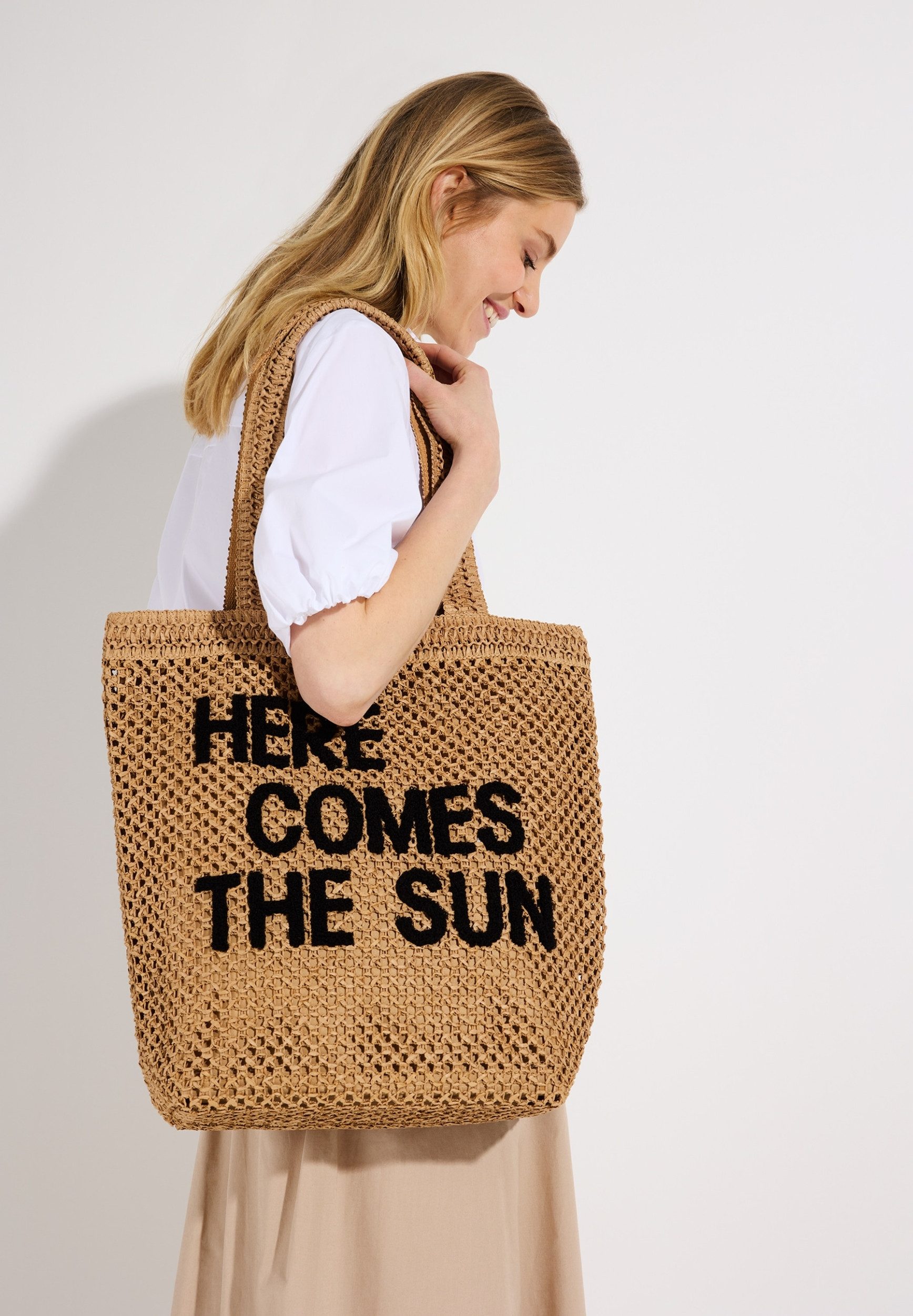 MORE&MORE Schal Straw Bag with Wordi
