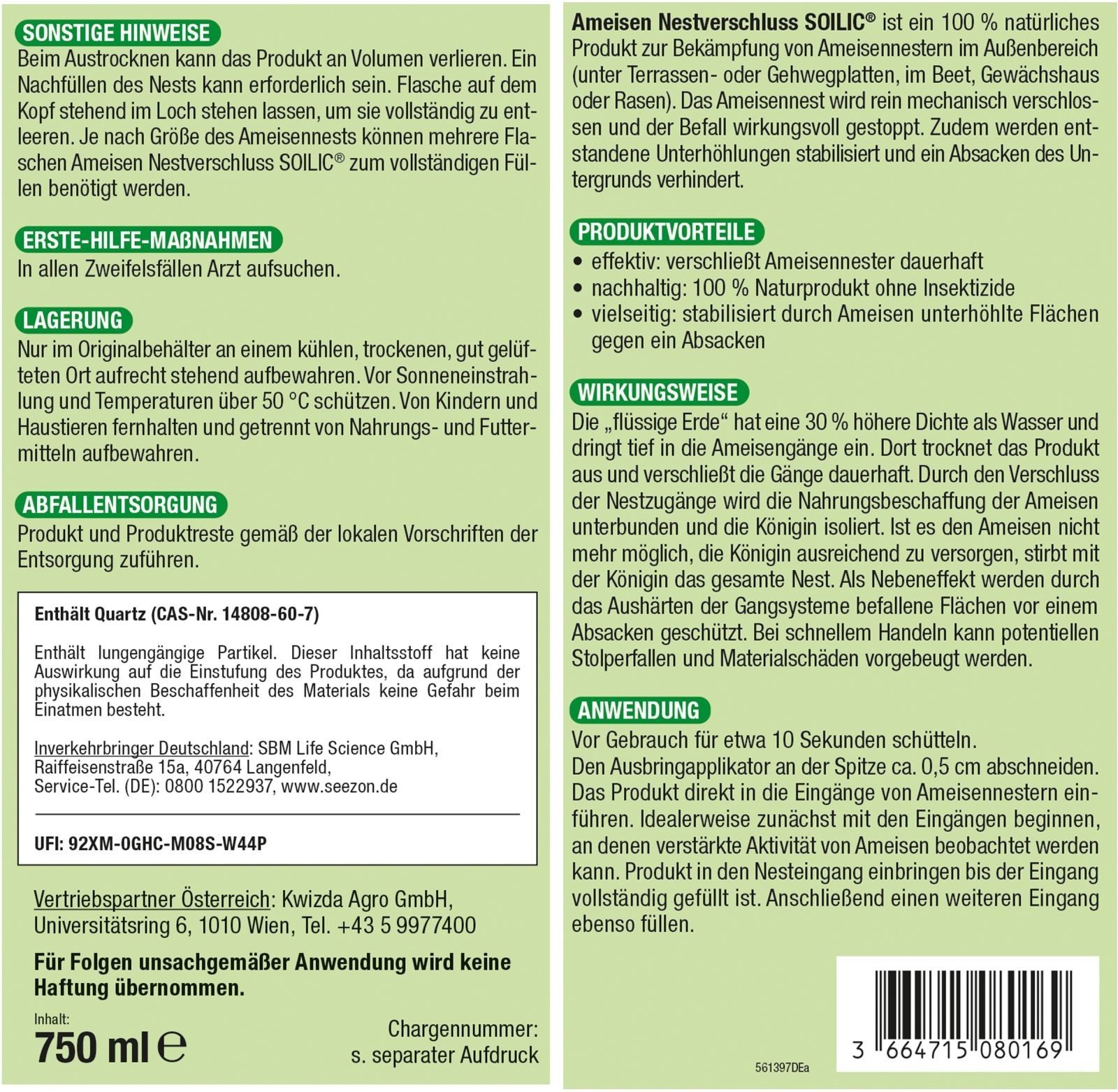 Protect Home Vergrämungsmittel Ameisen Nestverschluss 750 ml