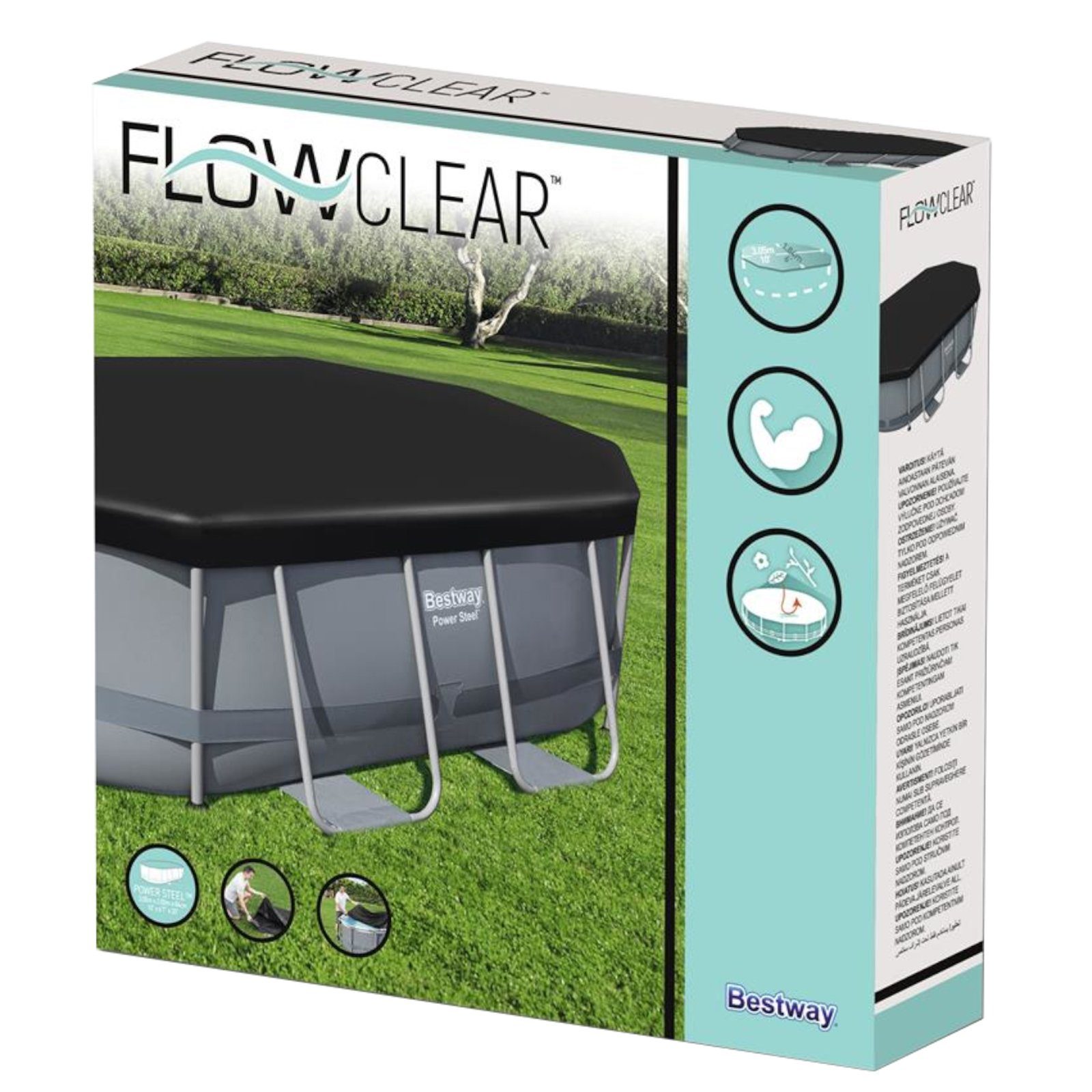 BESTWAY Pool-Abdeckplane rechteckig Schutz Plane PVC Swimmingpool Cover 424x250cm