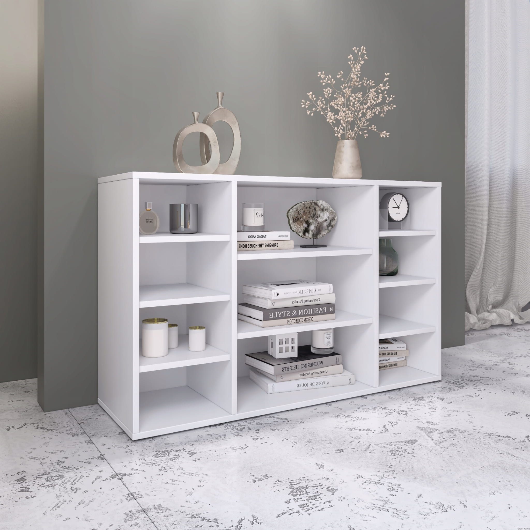 TARGET HOME Bücherregal Universalregal weißer Schrank mit offenen Fächern u günstig online kaufen