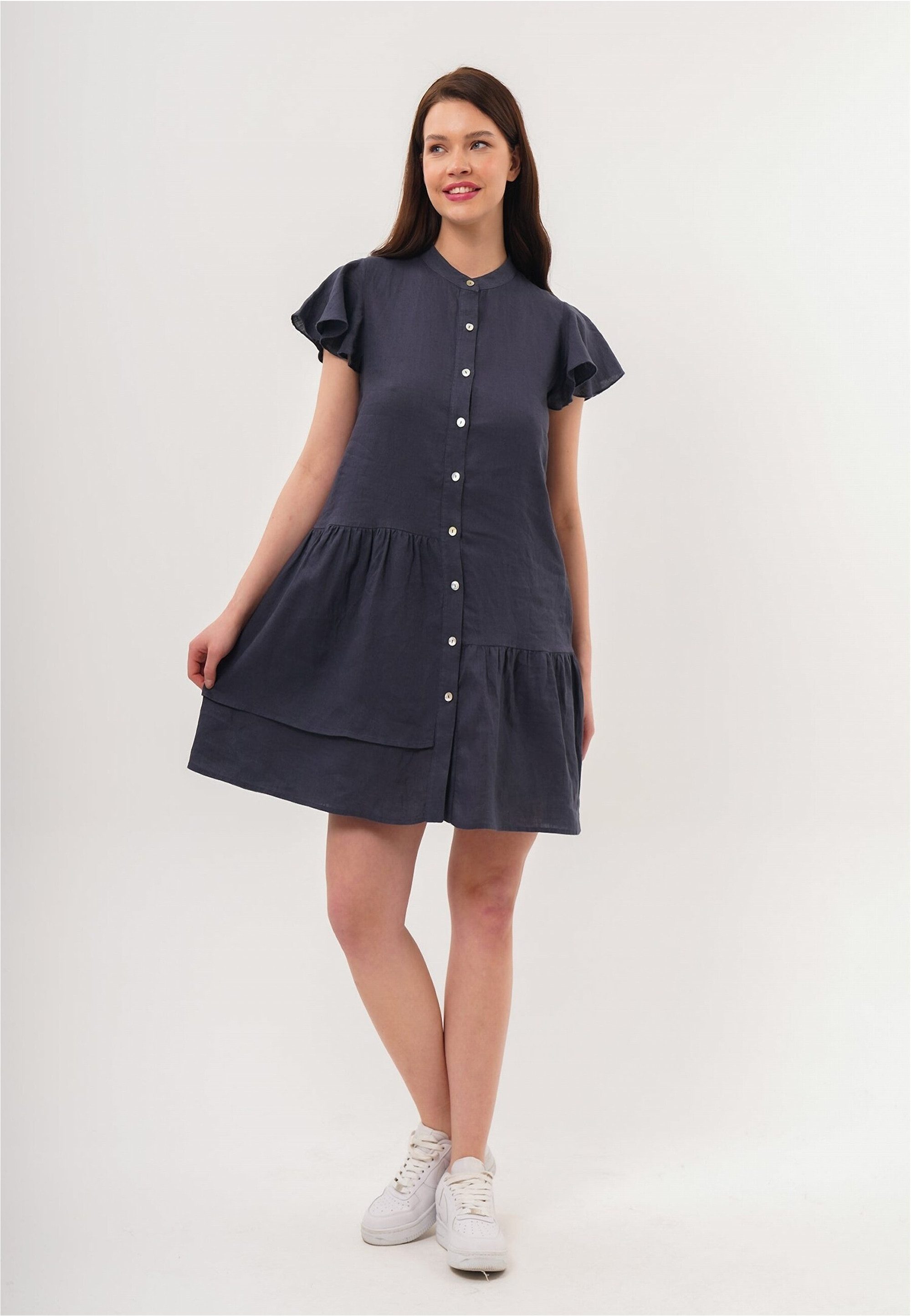freshlions Jerseykleid Jolin (1-tlg) mit zarten Volantärmeln günstig online kaufen
