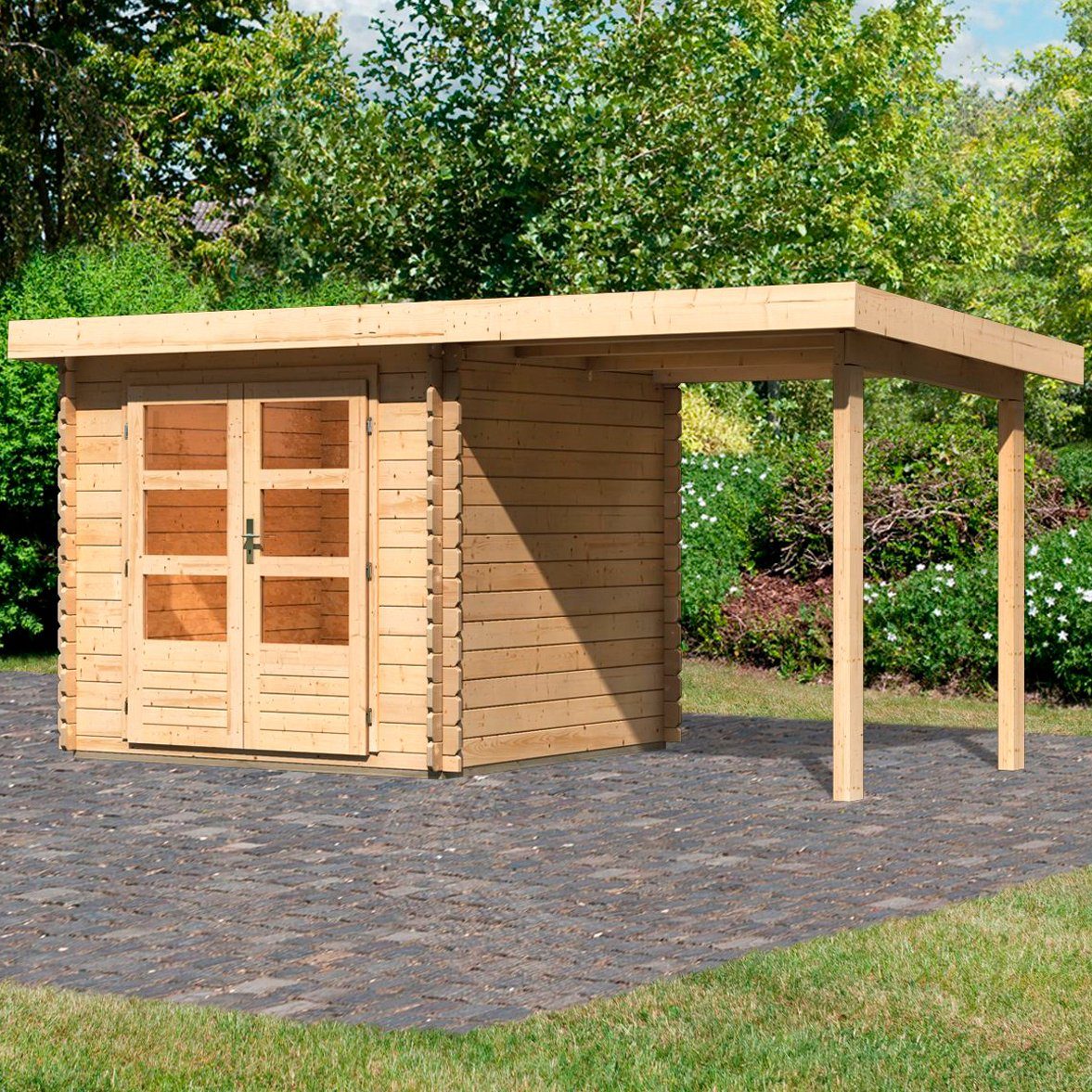 Gartenhäuser mit Wandstärke 28Restposten von KONIFERA günstig kaufen