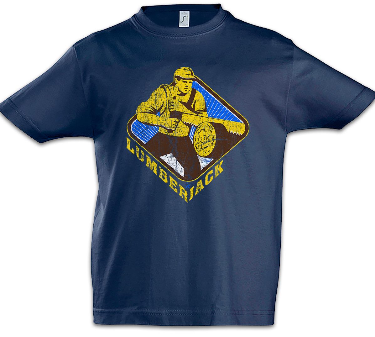 Print-Shirt Lumberjack V Kinder T-Shirt Holzfäller Axt Waldarbeiter Förster Logger