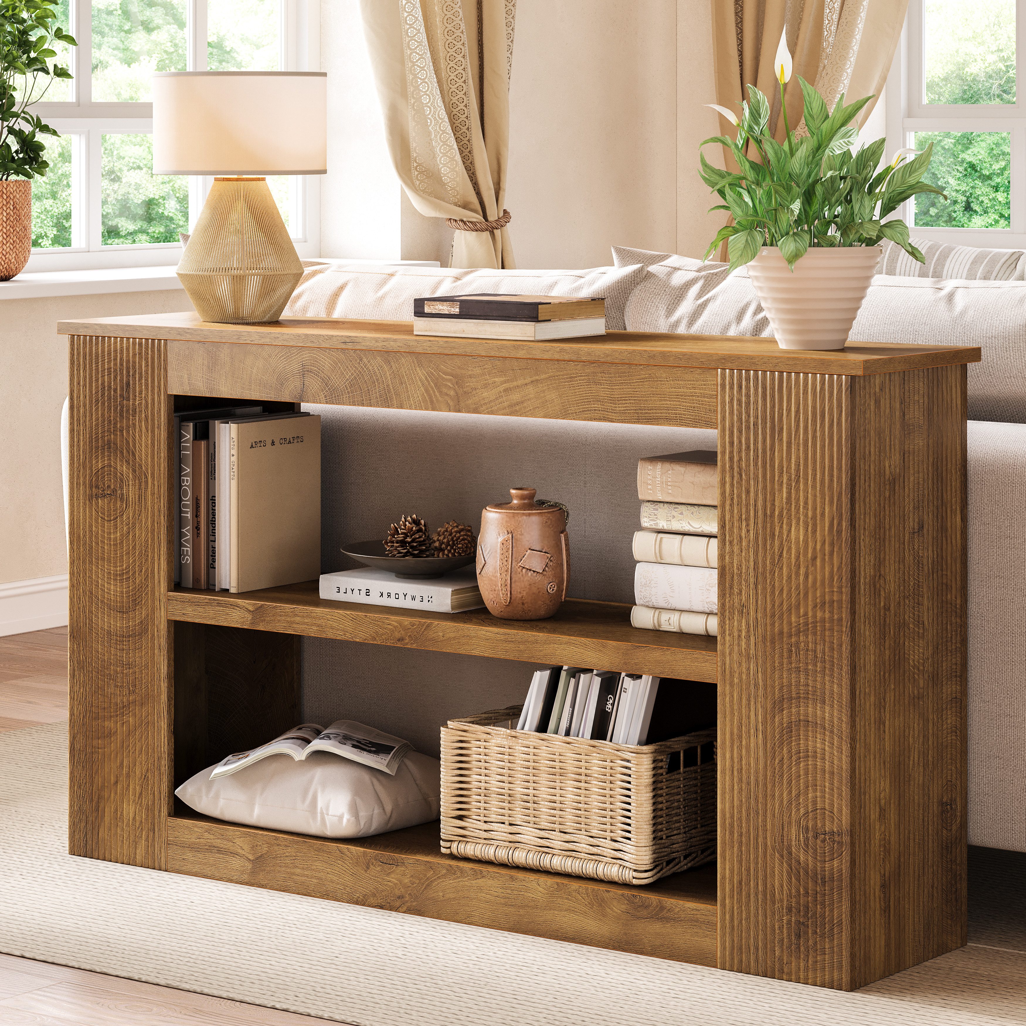 Tribesigns Konsolentisch 140cm Beistelltisch, Eingangstisch mit Stauraum,Ho günstig online kaufen