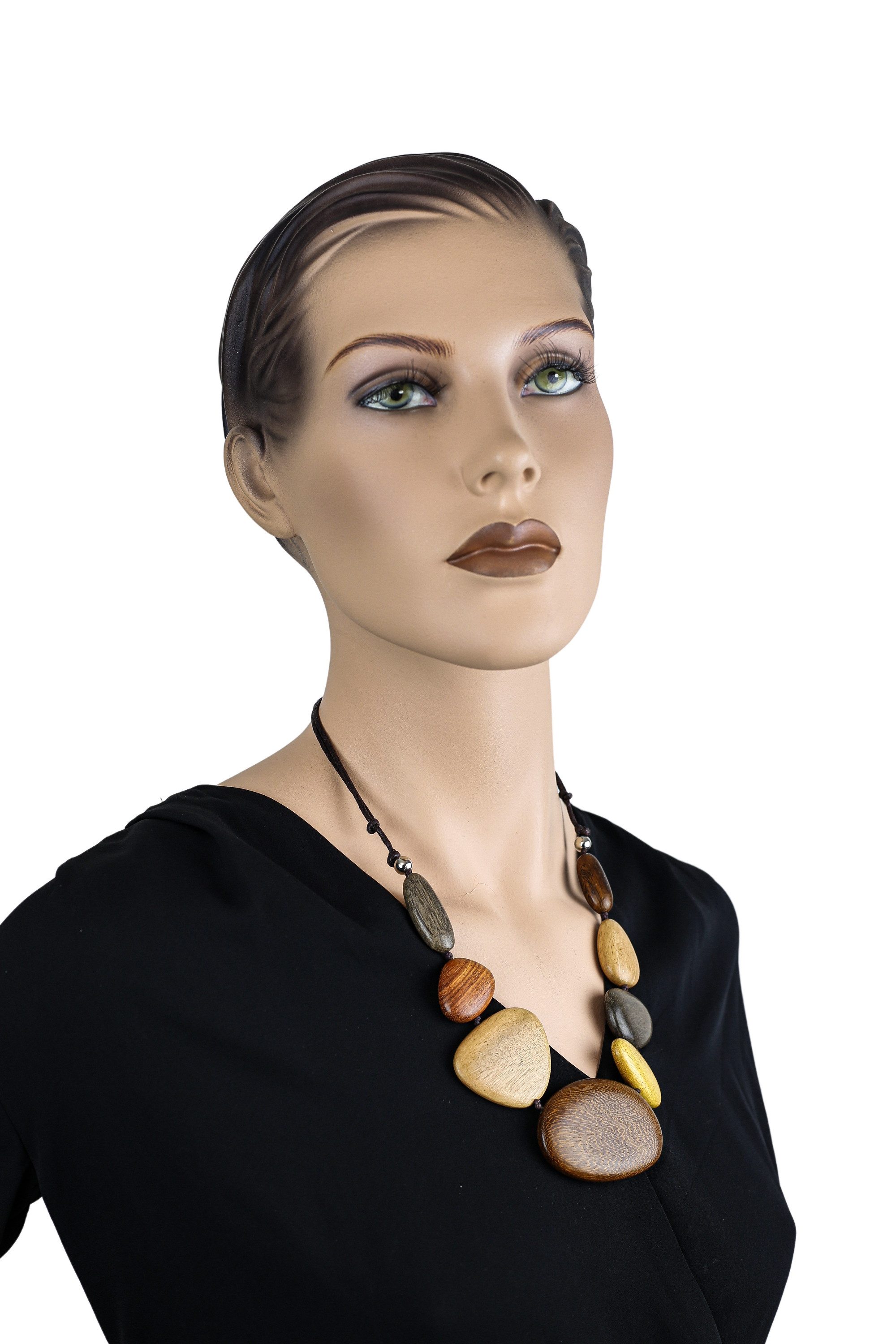 COLLEZIONE ALESSANDRO Lange Kette Wood, aus Holzperlen in verschiedenen Farben und Formen