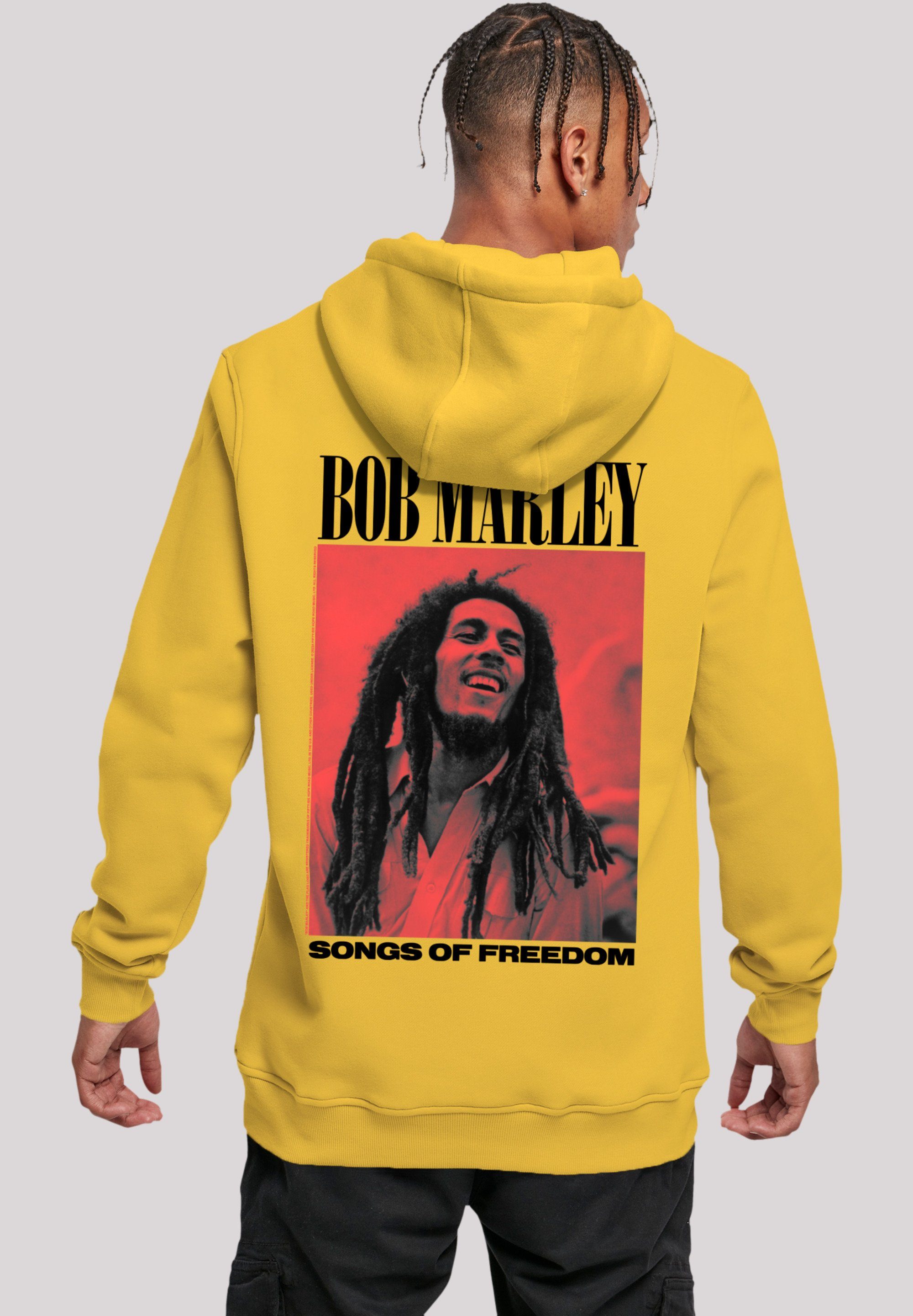 F4NT4STIC Hoodie Bob Marley Songs Of Freedom Reggae Music Premium Qualität, Musik, By Rock Off taxi yellow