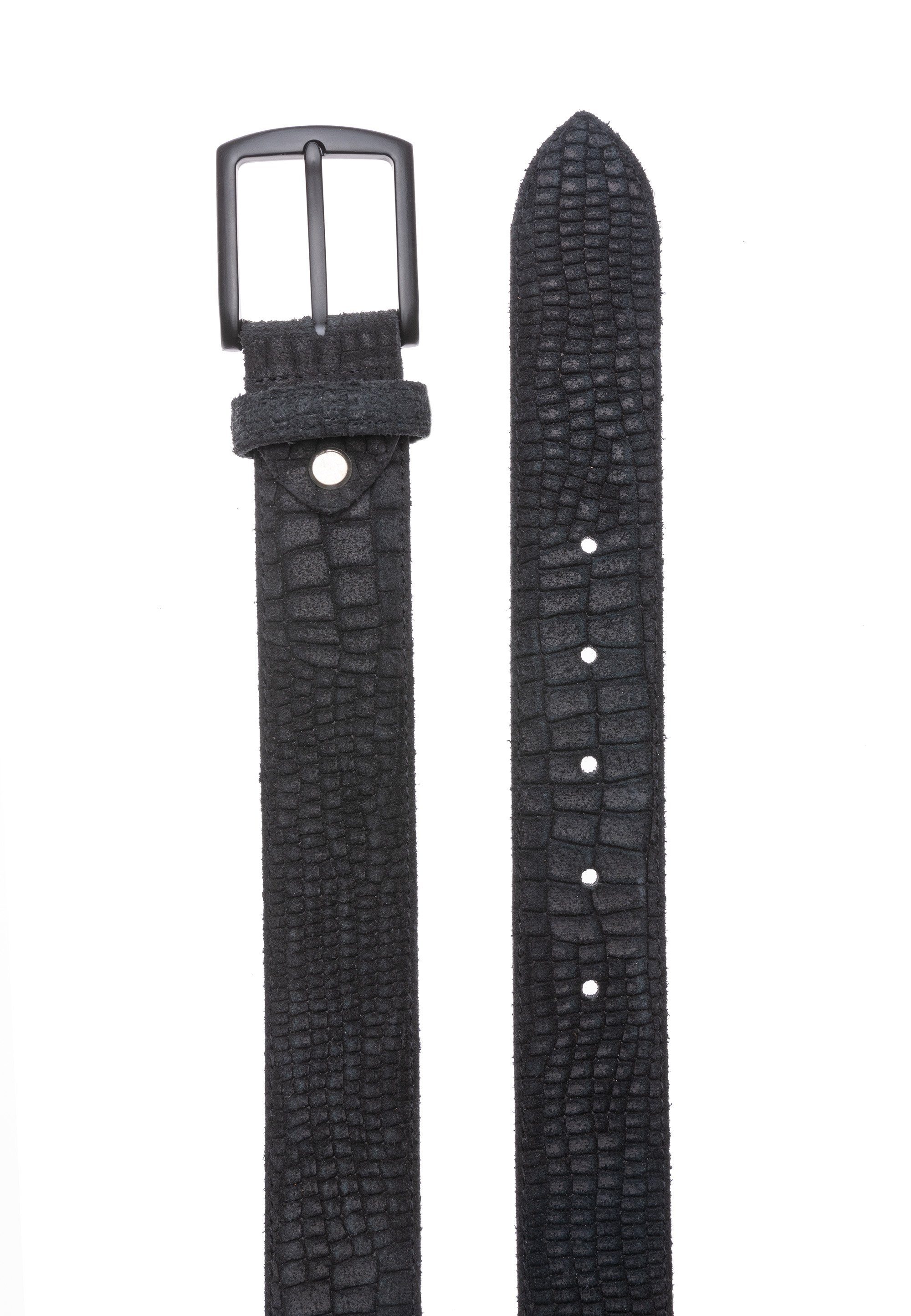 Cassandra Accessoires Ledergürtel "Black Kroko" mit exotischer Reptilprägung, ECHT LEDER