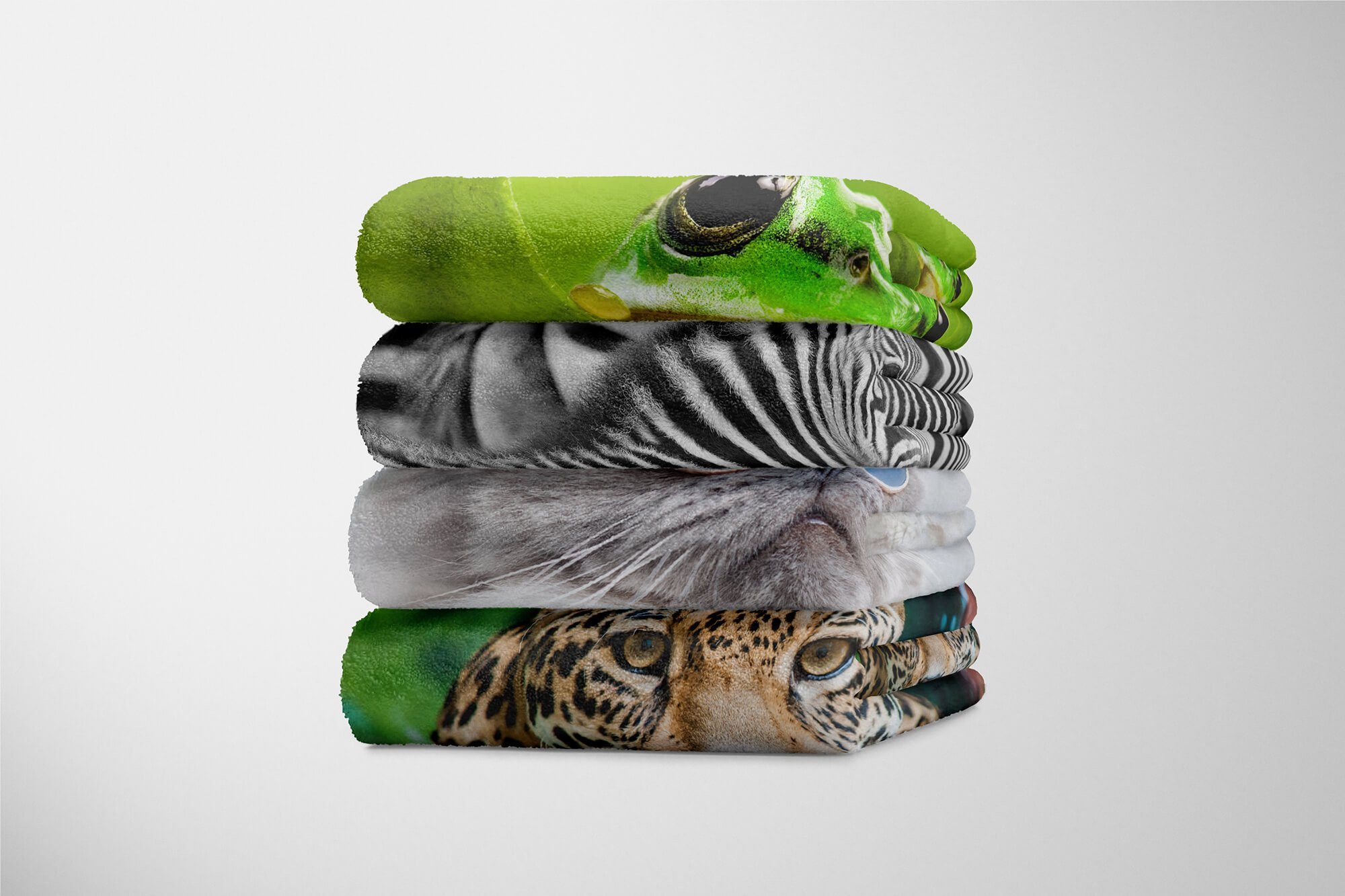 Sinus Art Strandhandtuch Kuscheldecke Katze Handtücher Saunatuch Coole Handtuch So, mit Tiermotiv Baumwolle-Polyester-Mix Handtuch (1-St), mit