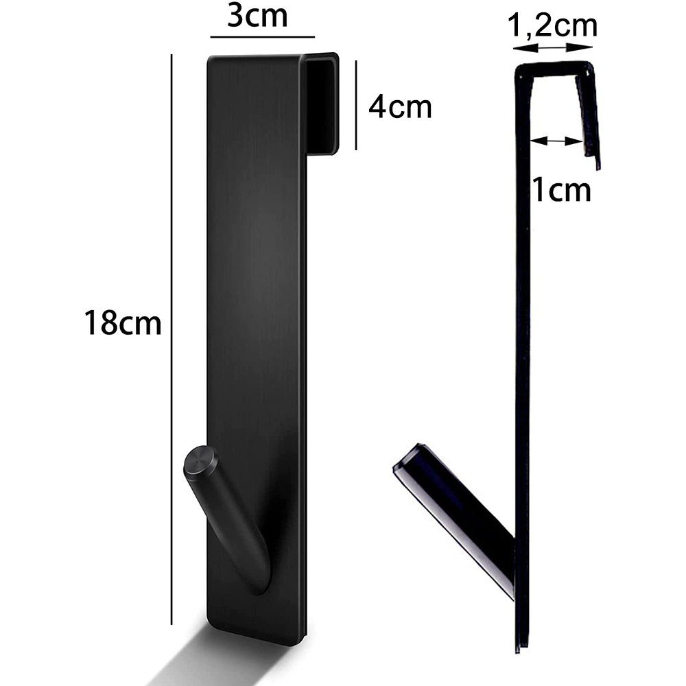 Handtuchhaken Bohren, Duschhaken ohne Stück Edelstahl 2 Schwarz Handtuchhaken zggzerg