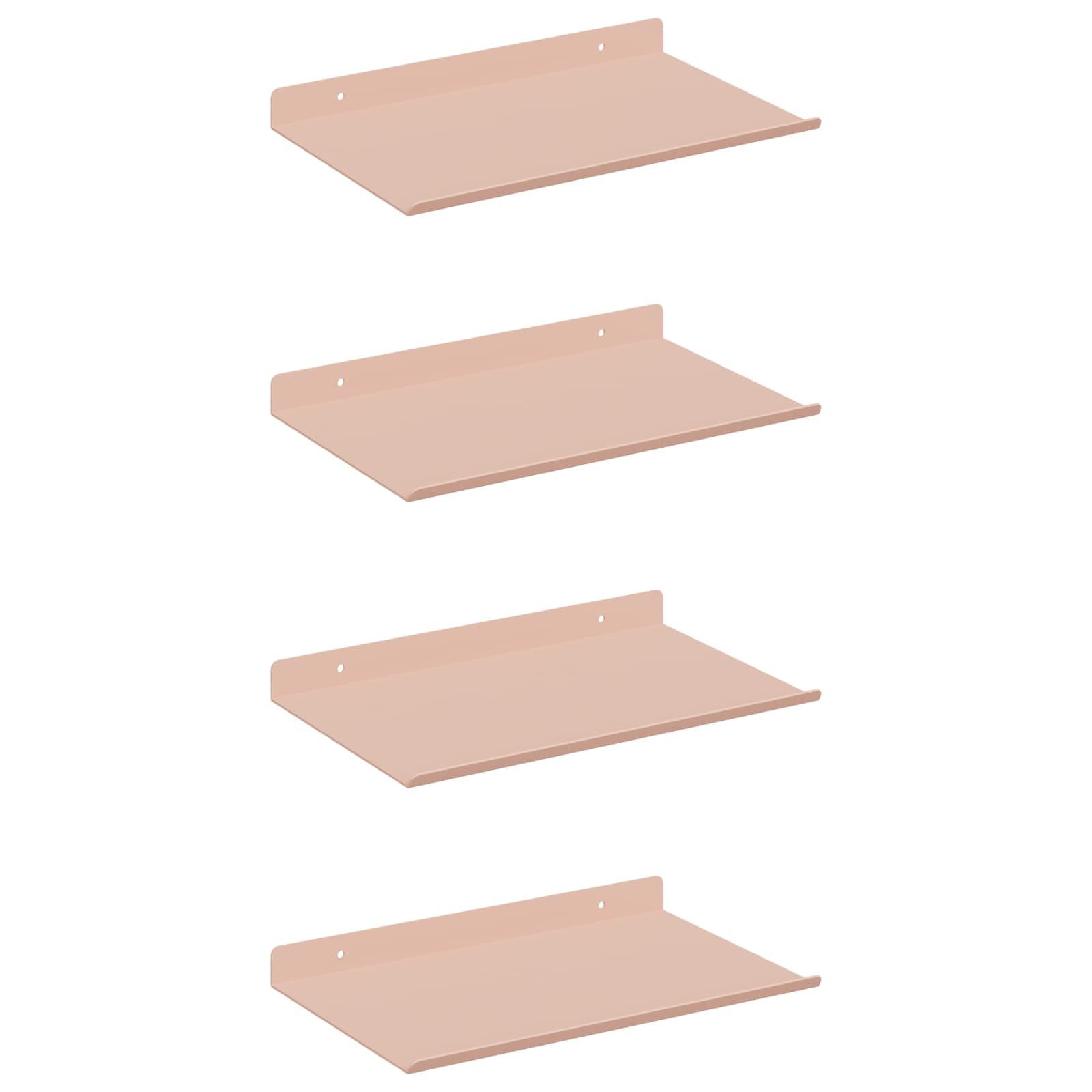 vidaXL Regal Schwebendes Regal 4 stk. Rosa 30 x 18 x 2,5 cm Stahl, 4-tlg.