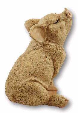 Castagna Tierfigur Dekofigur Tierfigur Schwein Ferkel Schweinchen sitzend natur Kollektion Castagna aus Resin H 19 cm