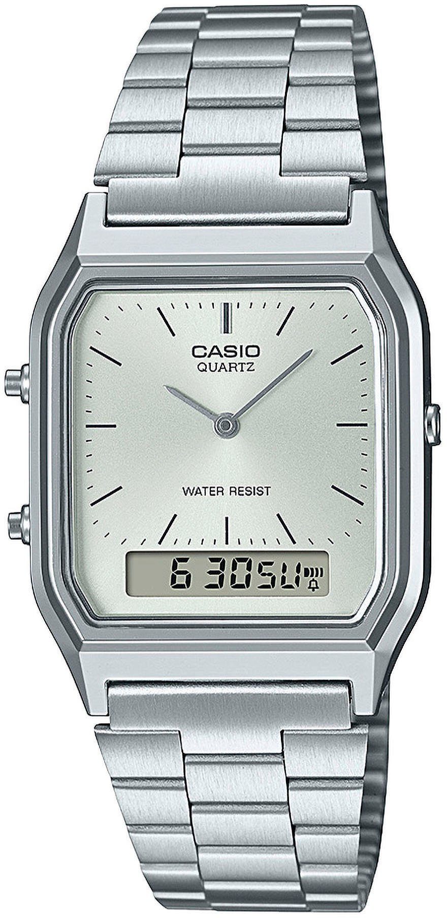CASIO VINTAGE Chronograph AQ-230A-7AMQYES, Quarzuhr, Armbanduhr, Damenuhr, Herrenuhr,Digitaluhr, Edelstahlarmband