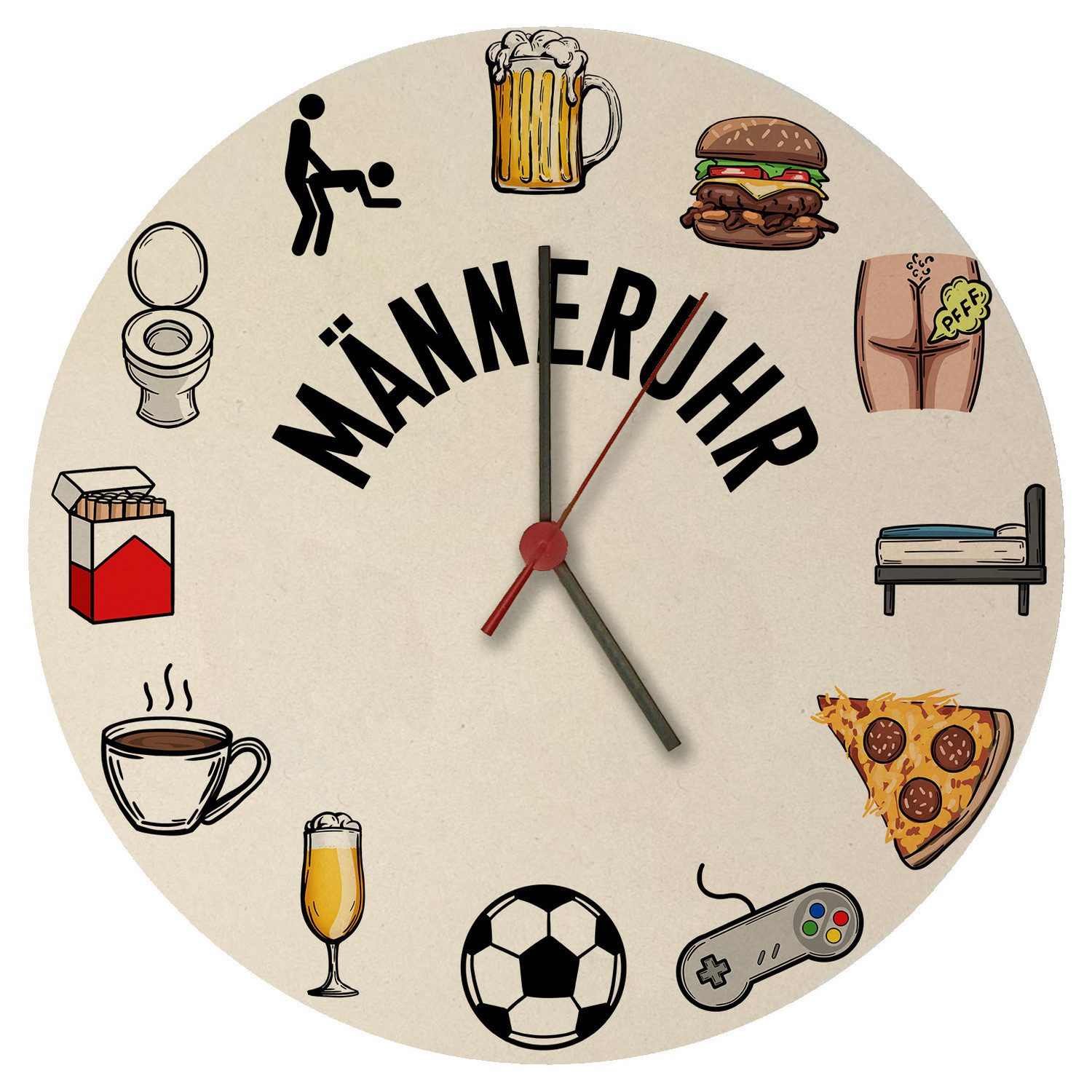 Wanduhr Männeruhr Wanduhr aus MDF