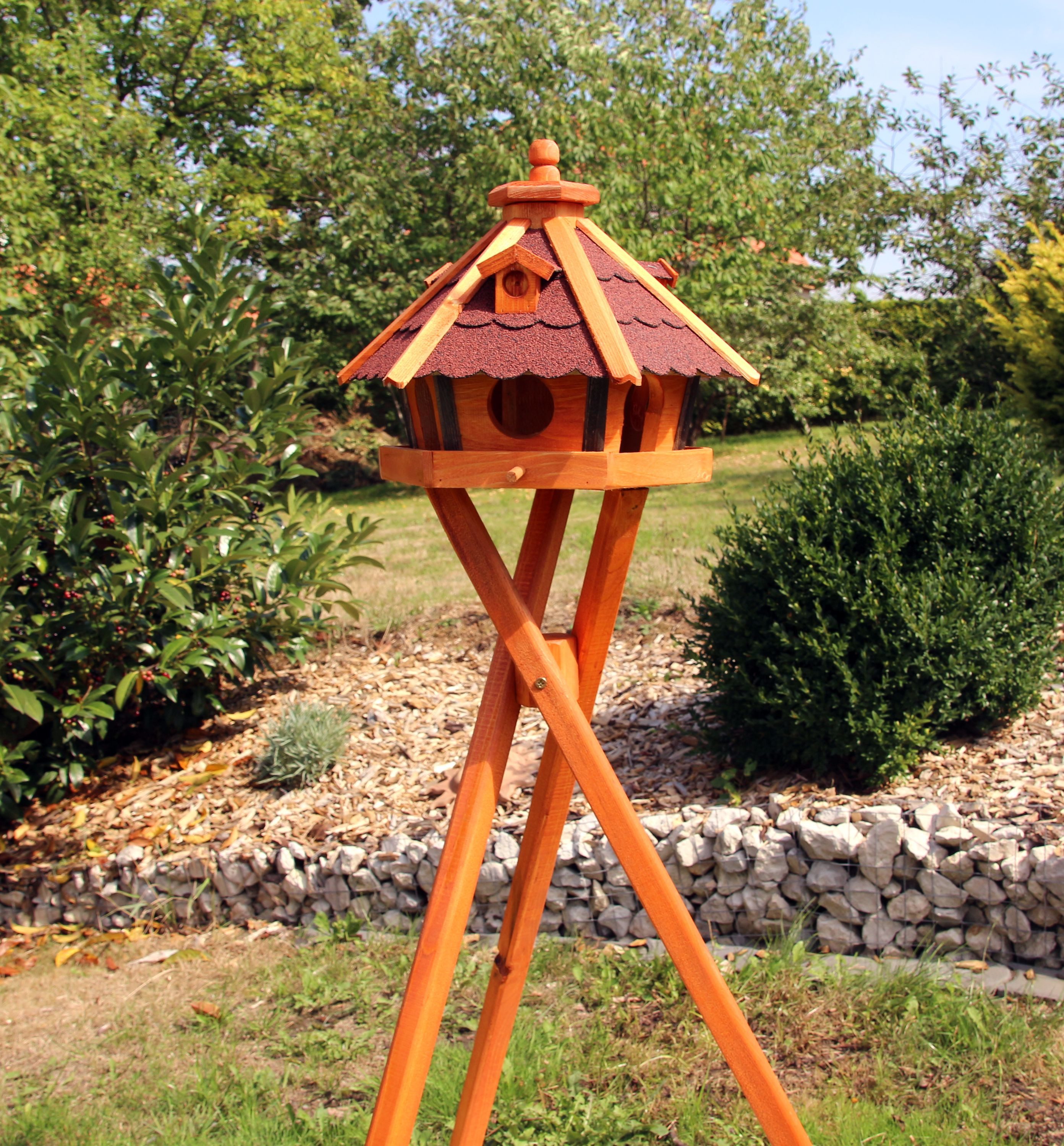 Vogelhaus Vogelhaus mit Ständer 47x33 cm wetterfest aus Holz Typ 23