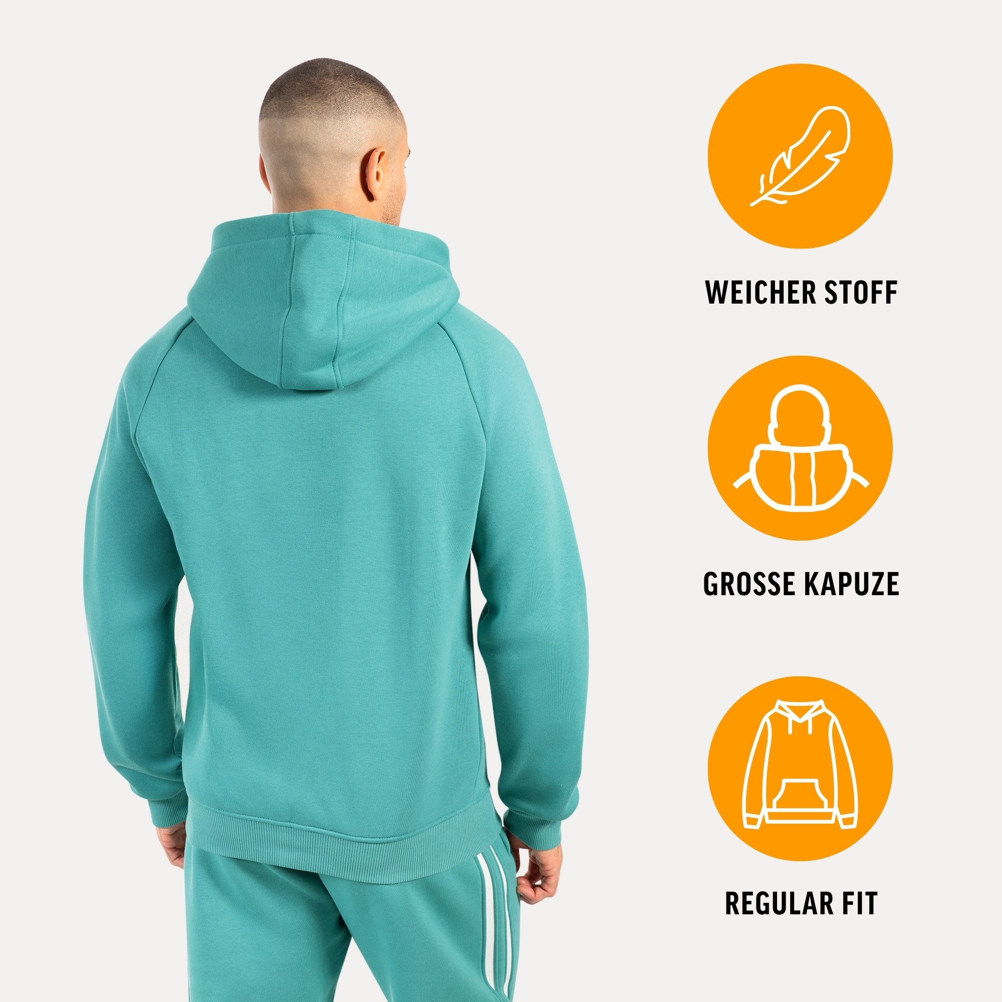 Smilodox Kapuzenstrickjacke Yassin, Zip Hoodie mit Logo, leicht überschnittene Schultern Kapuzenpullover, weicher hochwertiger Stoff, Alltag, Basic, Casual