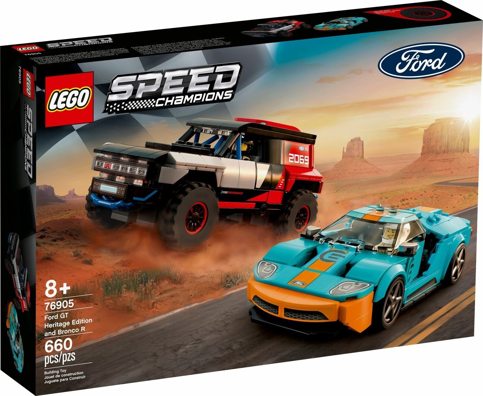 LEGO® Spielbausteine Speed Champions 76905 Ford GT Heritage Edition und Bronco R, (660 St)