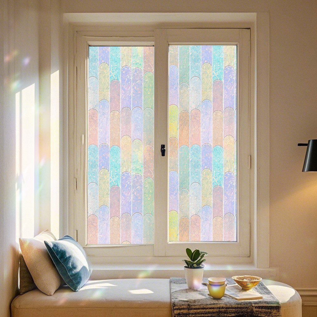 Agger Fensterfolie Bunte Fensterfolie, Sichtschutzfolie für Fenster, statische Fensterfolie – Bild 2 von 5