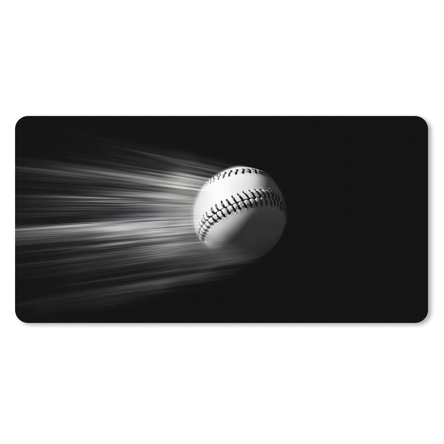 MuchoWow Mauspad Baseball - Weiß - Fliegen (1-St), Mousepad mit Rutschfester Unterseite, Gaming XXL, Großes, 120x60 cm