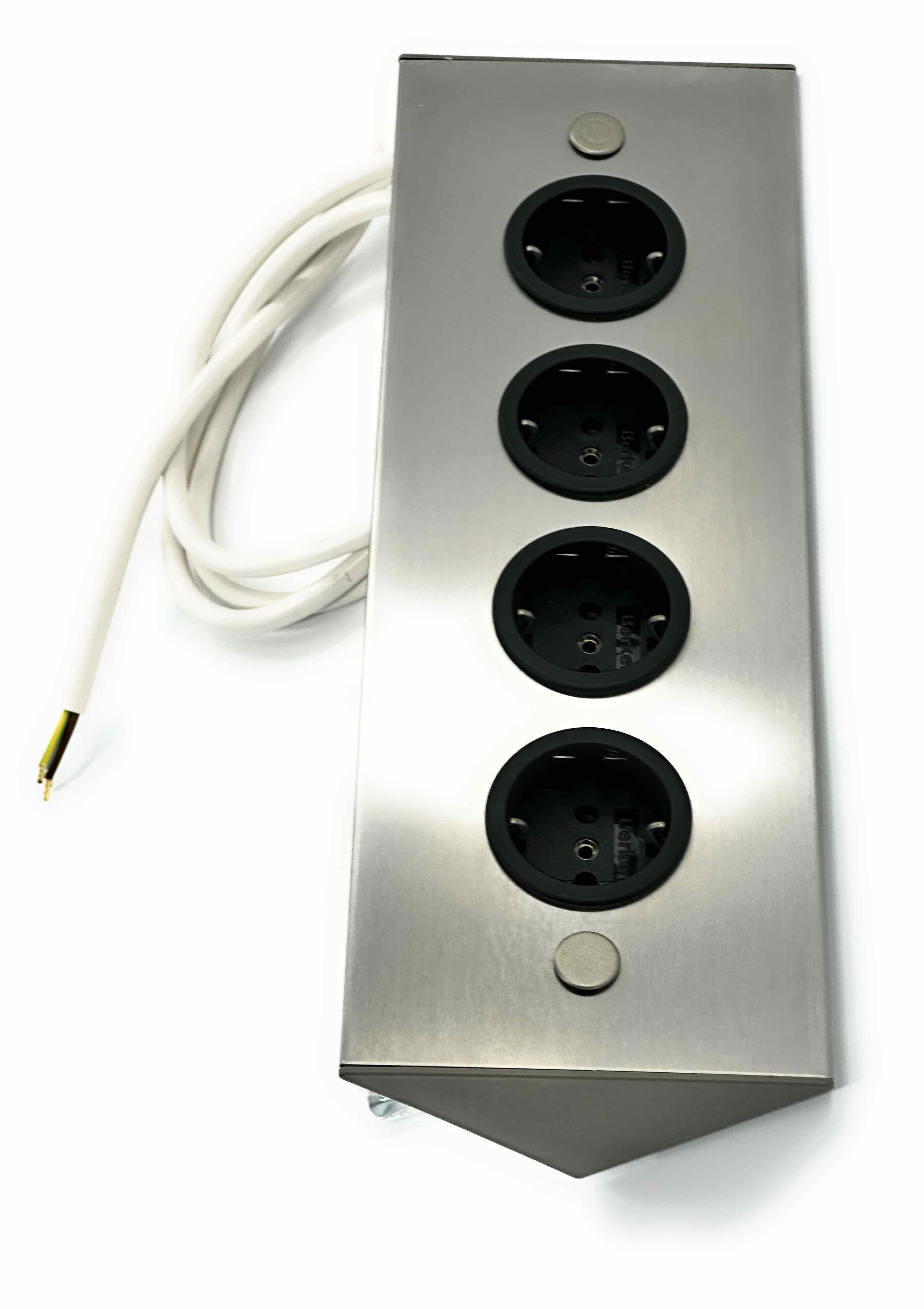 Thebo Thebo Eck-Steckdosenelemt ST 3007/320 4-fach, Edelstahl Mehrfachsteckdose – Bild 5 von 5