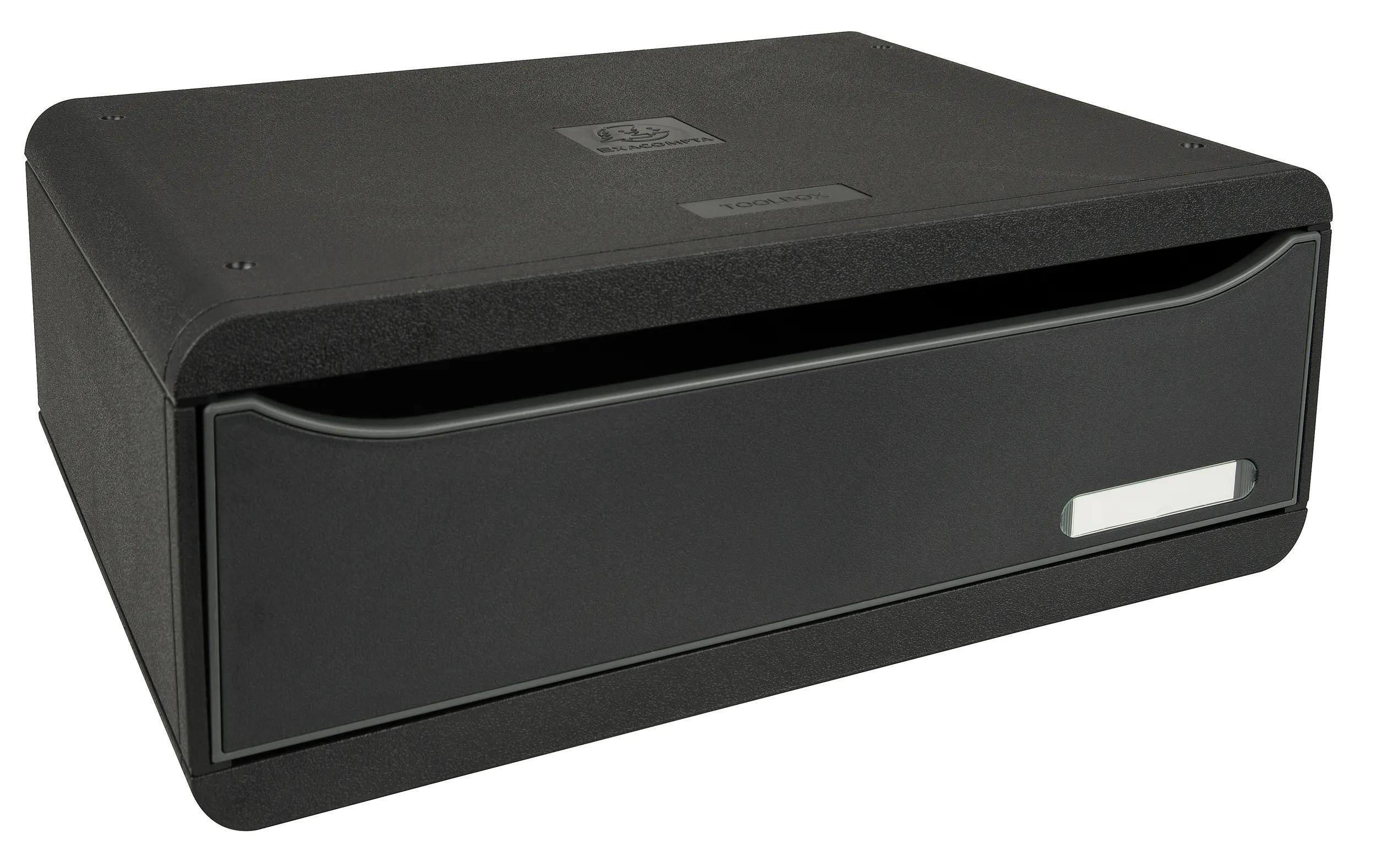EXACOMPTA Schubladenbox TOOLBOX, Ablagemodul mit 1 Schublade - Schwarz - 317714D, Schubladenboxen