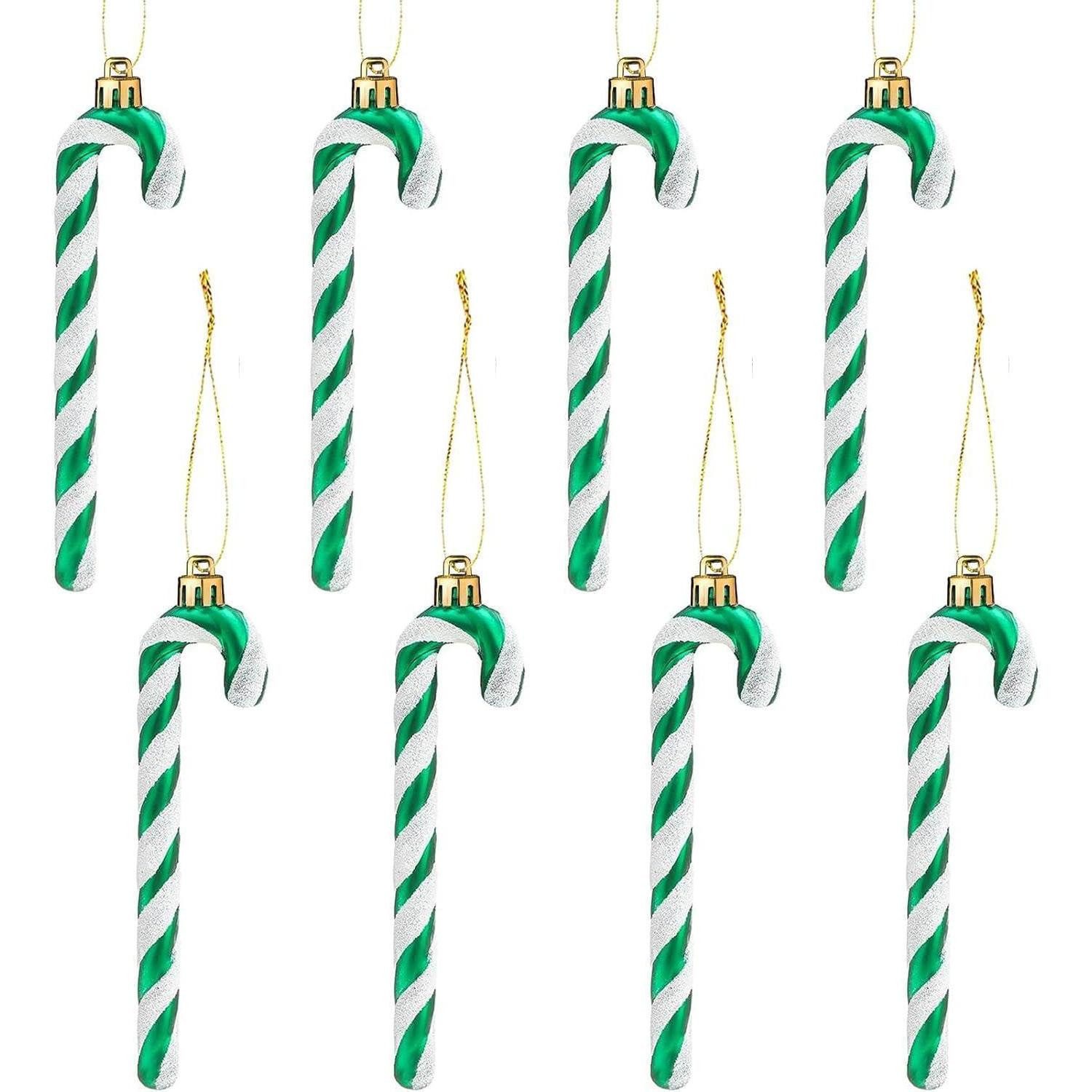LuxusKollektion Baumbehang 14CM Glitzer Zuckerstangen Anhänger Weihnachtsbaum Deko 8 Stück
